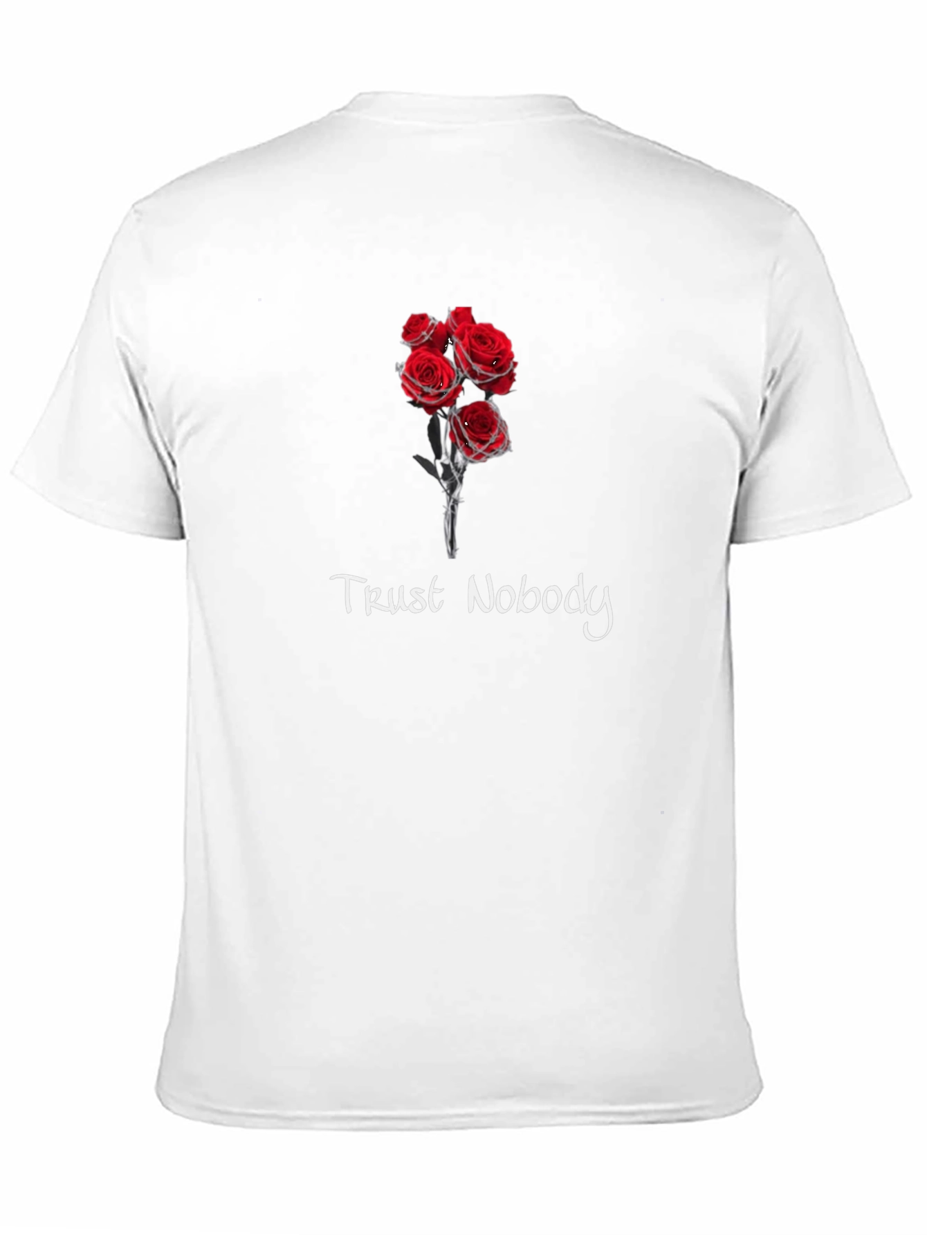 Trust Nobody Rose Graphic Tee - Black