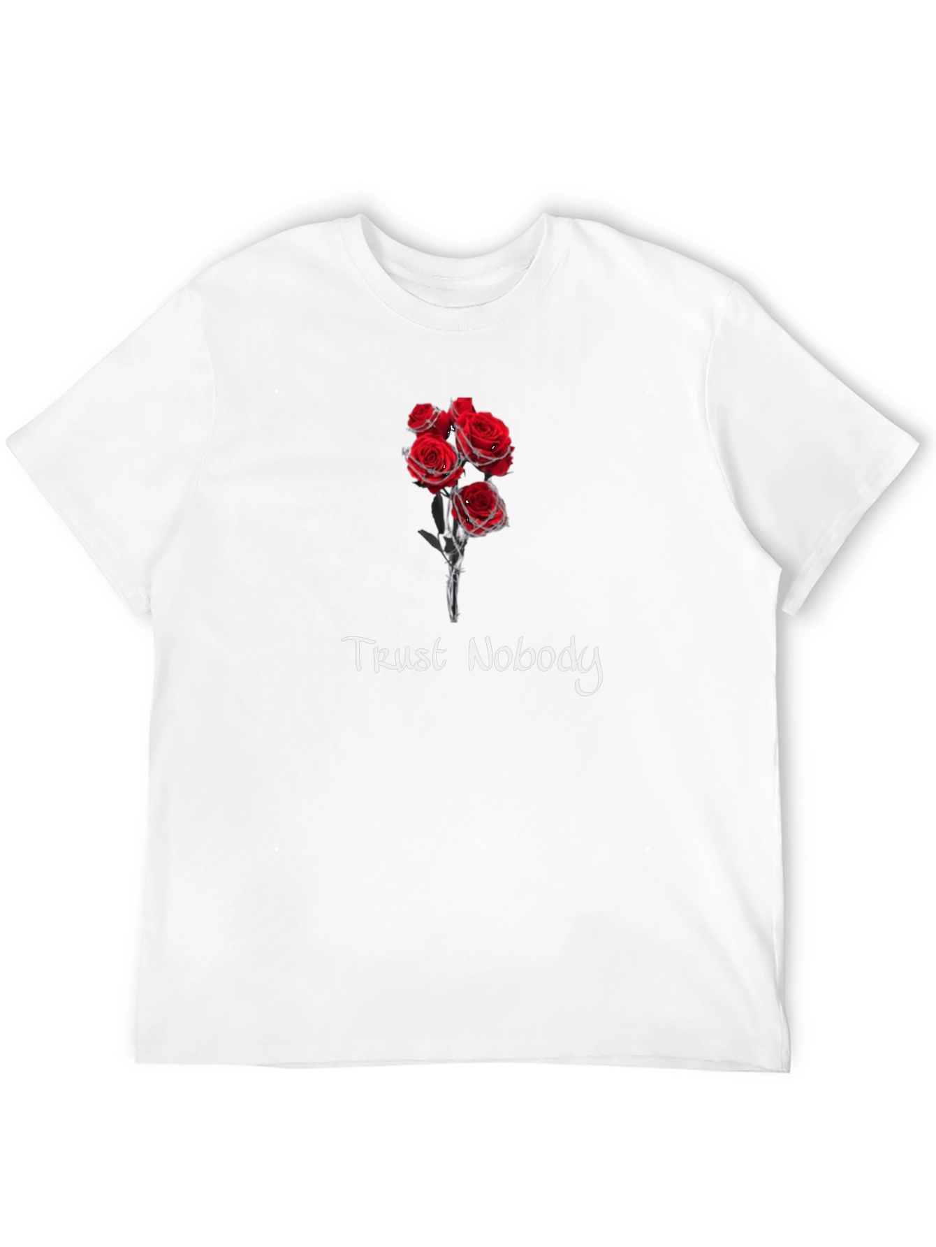 Trust Nobody Rose Graphic Tee - Black