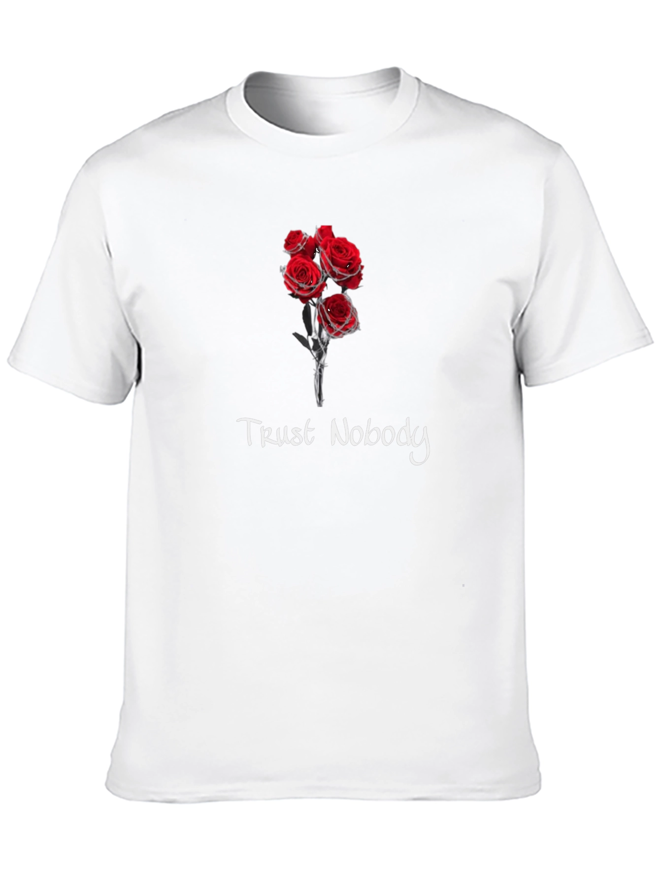 Trust Nobody Rose Graphic Tee - Black