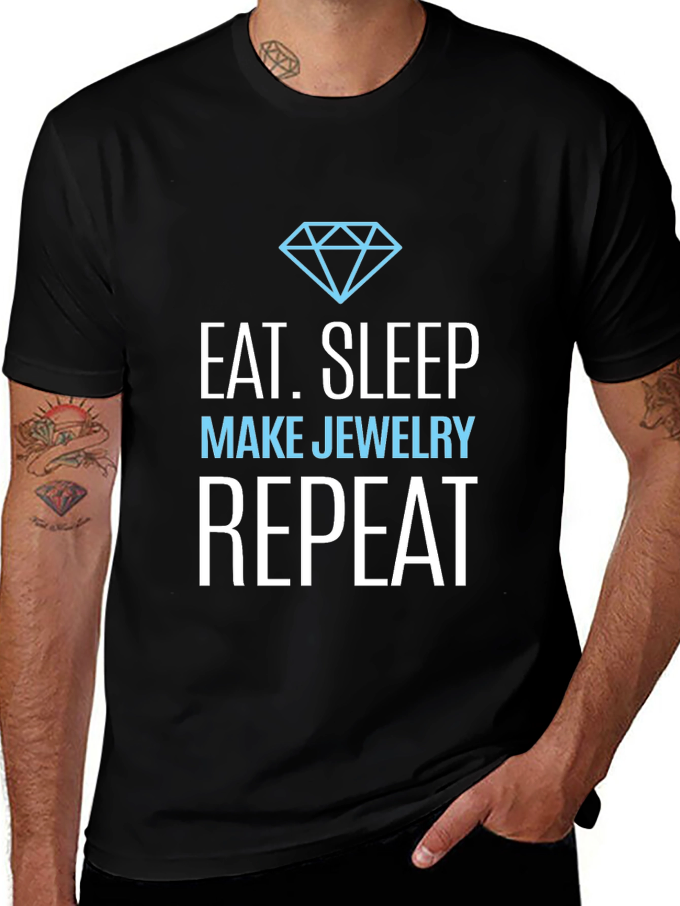 Eat Sleep Make Jewelry Repeat Graphic Tee