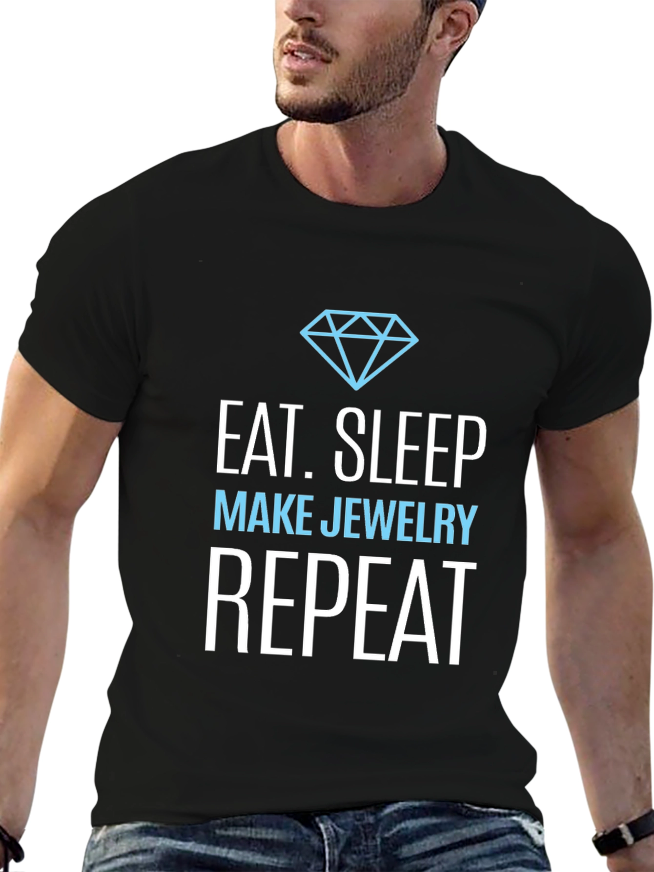 Eat Sleep Make Jewelry Repeat Graphic Tee