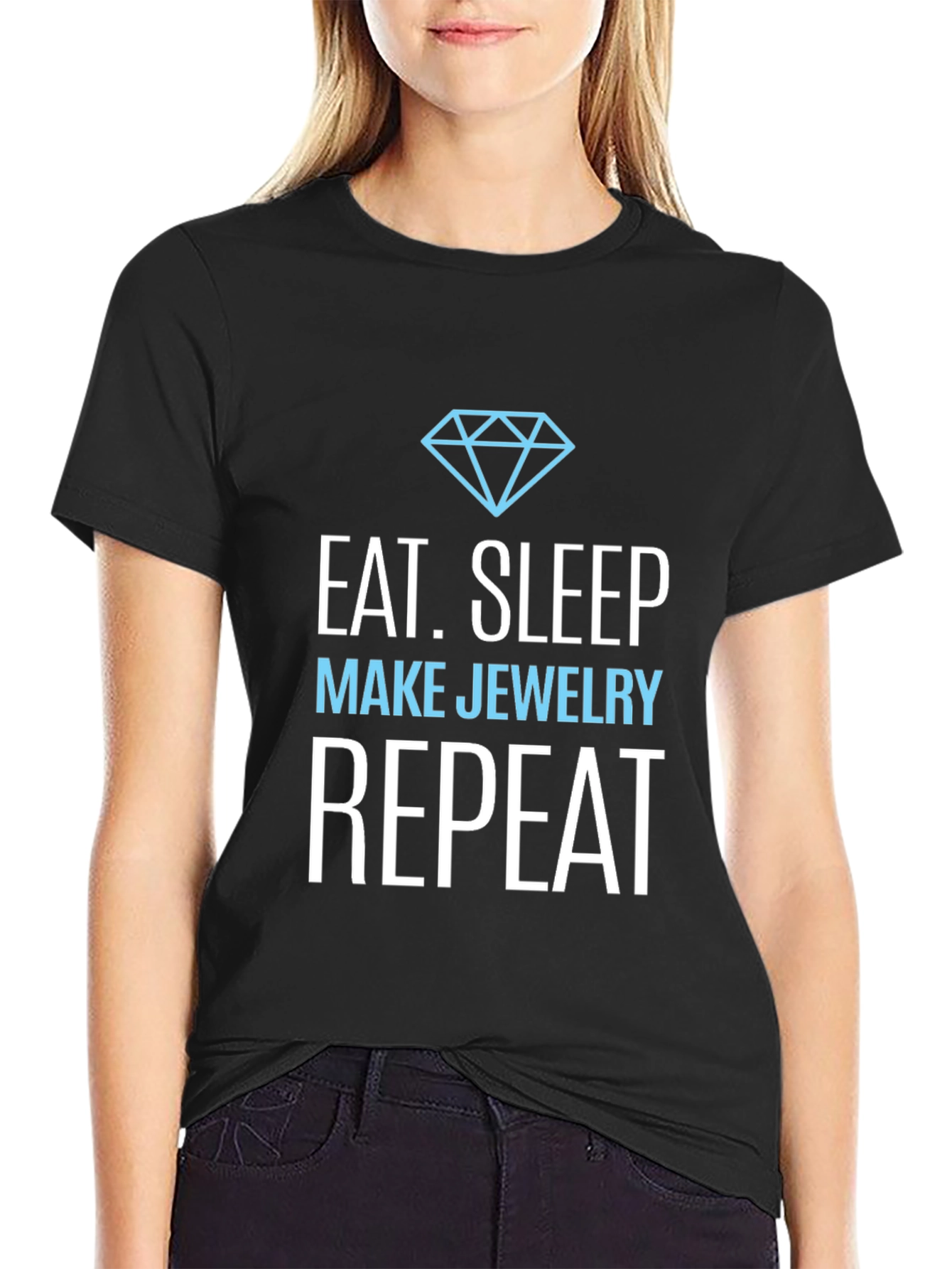 Eat Sleep Make Jewelry Repeat Graphic Tee