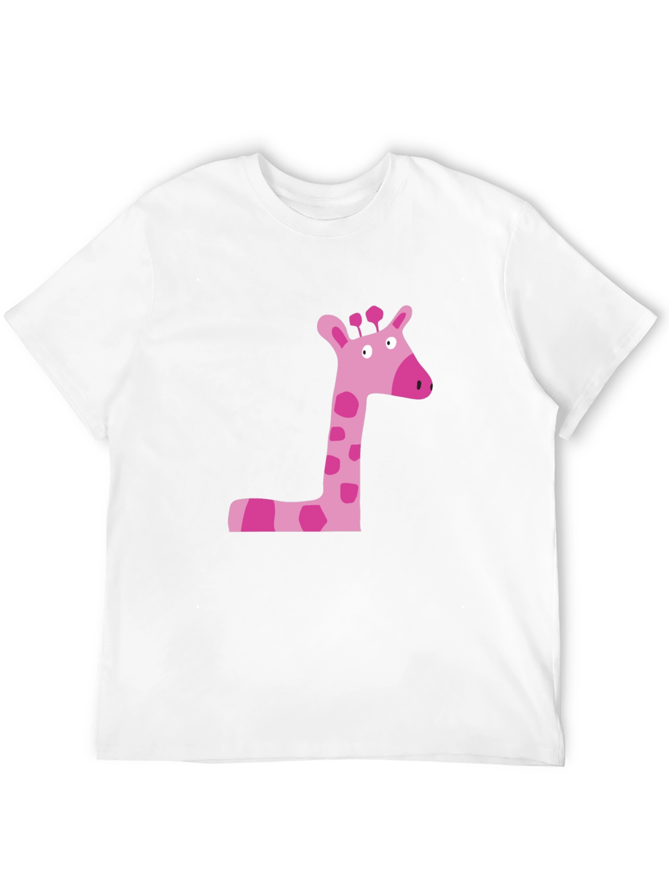 Pink Giraffe Graphic Tee - Black Cotton Shirt