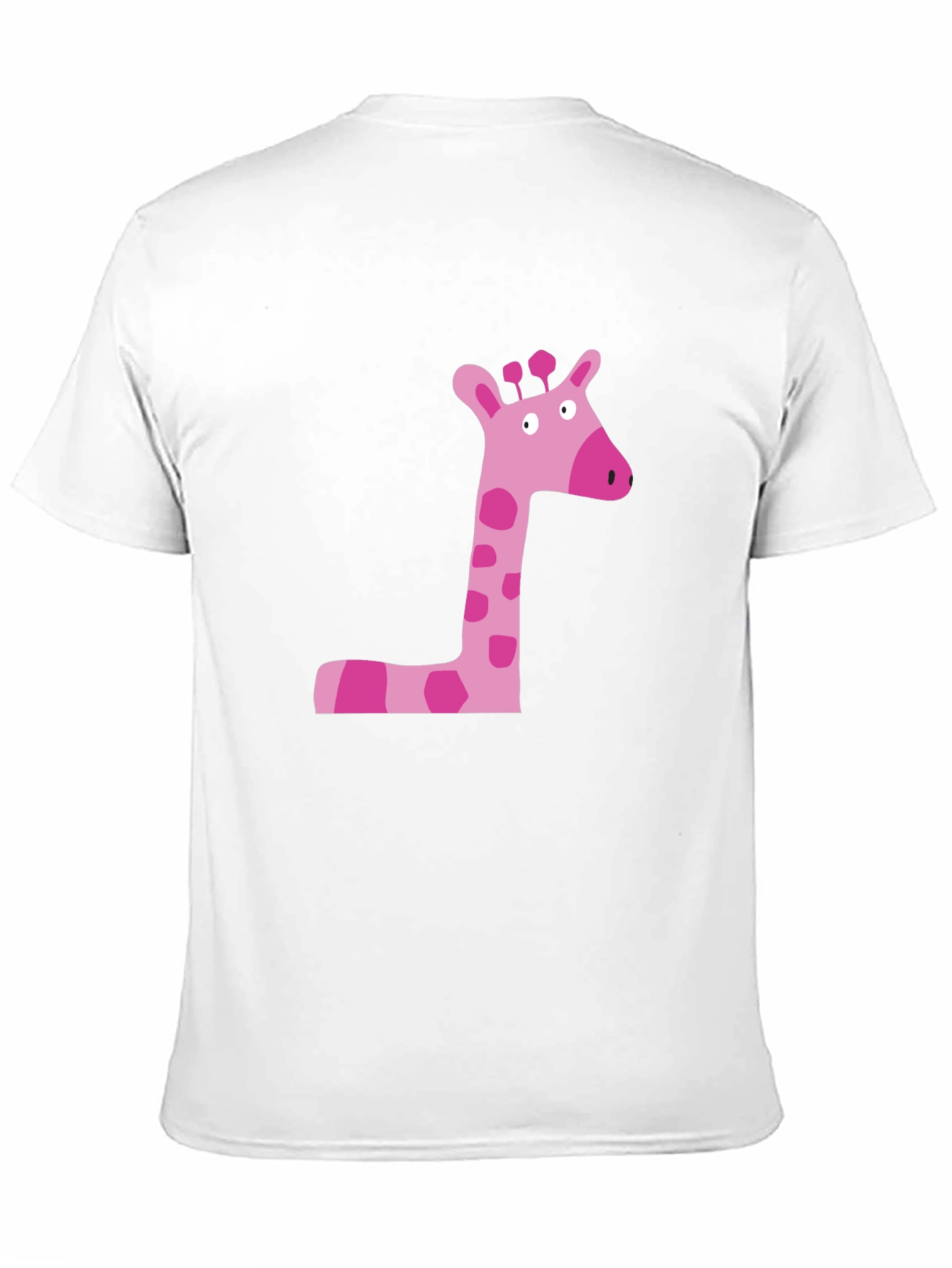 Pink Giraffe Graphic Tee - Black Cotton Shirt