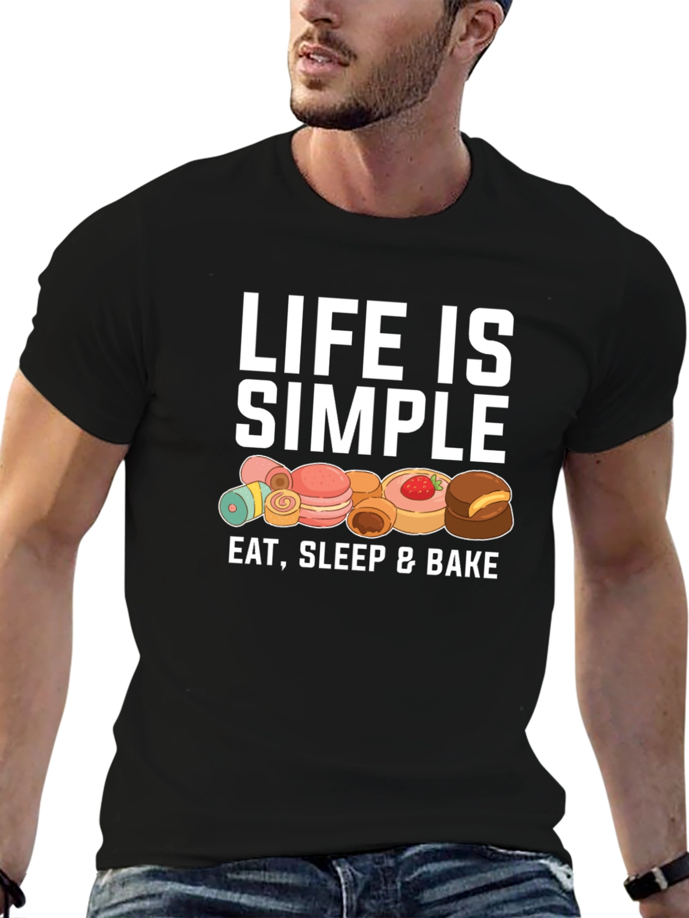 Life is Simple Eat Sleep & Bake T-Shirt