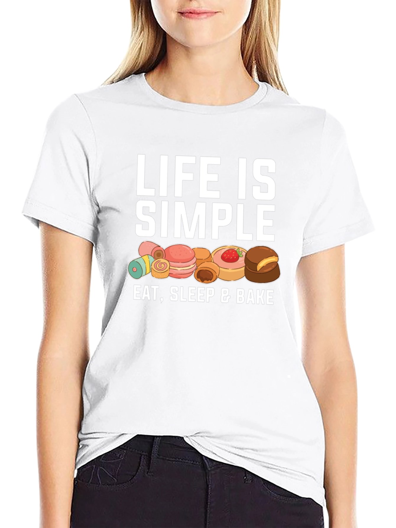 Life is Simple Eat Sleep & Bake T-Shirt