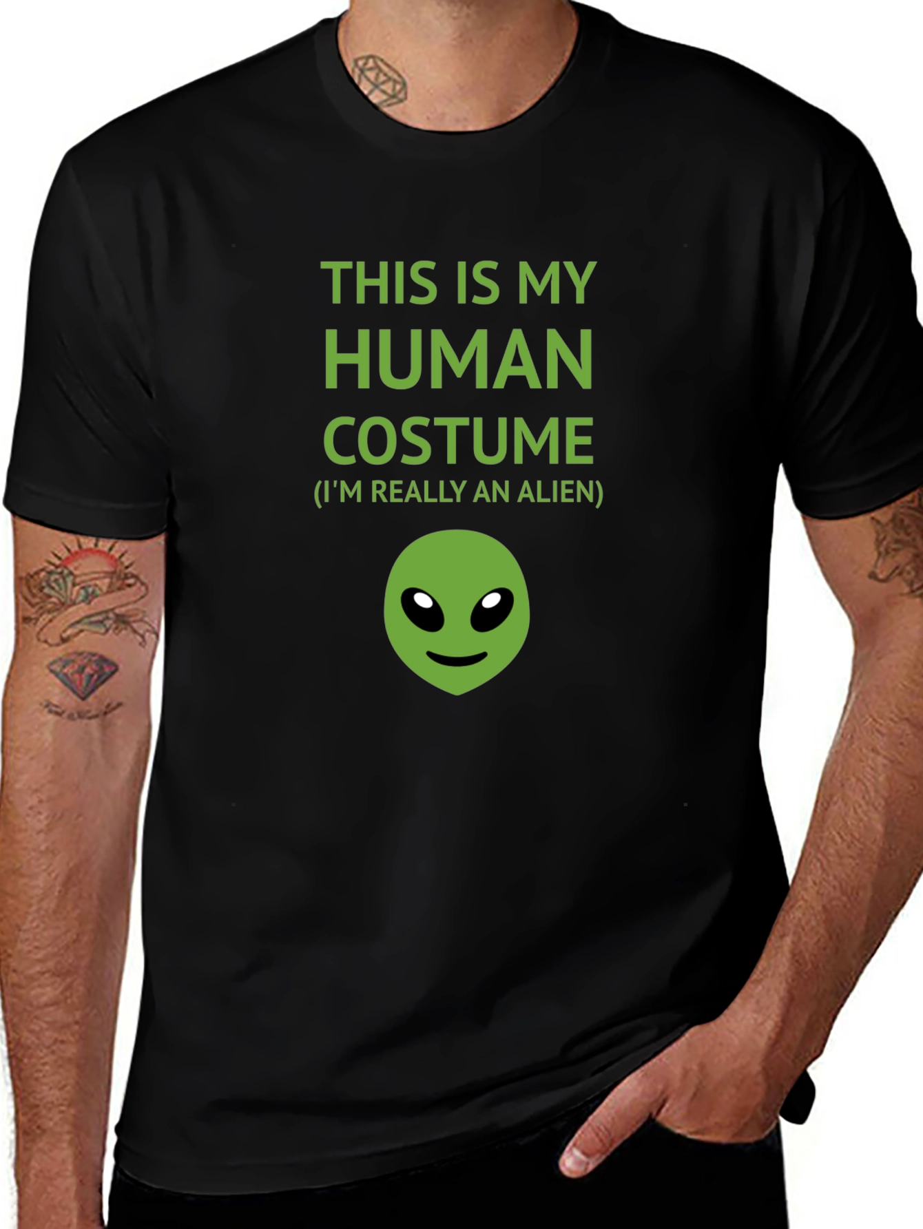 Human Costume Alien Graphic T-Shirt