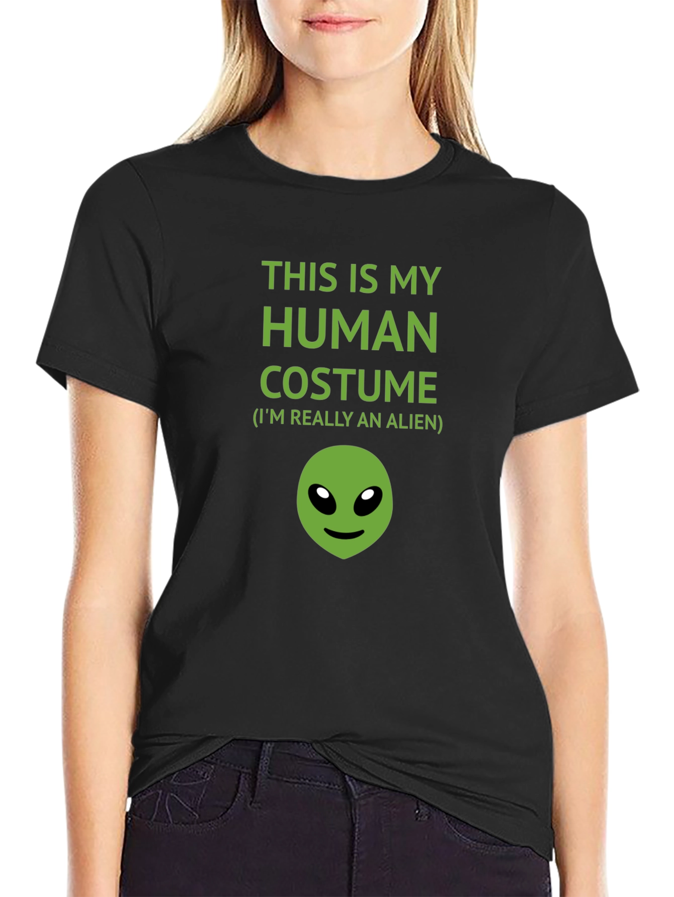 Human Costume Alien Graphic T-Shirt