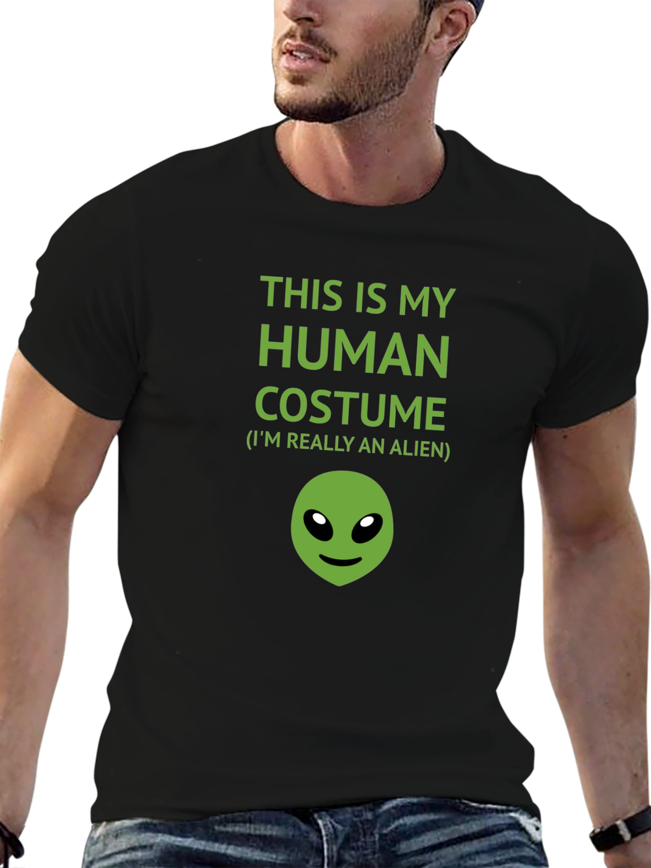 Human Costume Alien Graphic T-Shirt