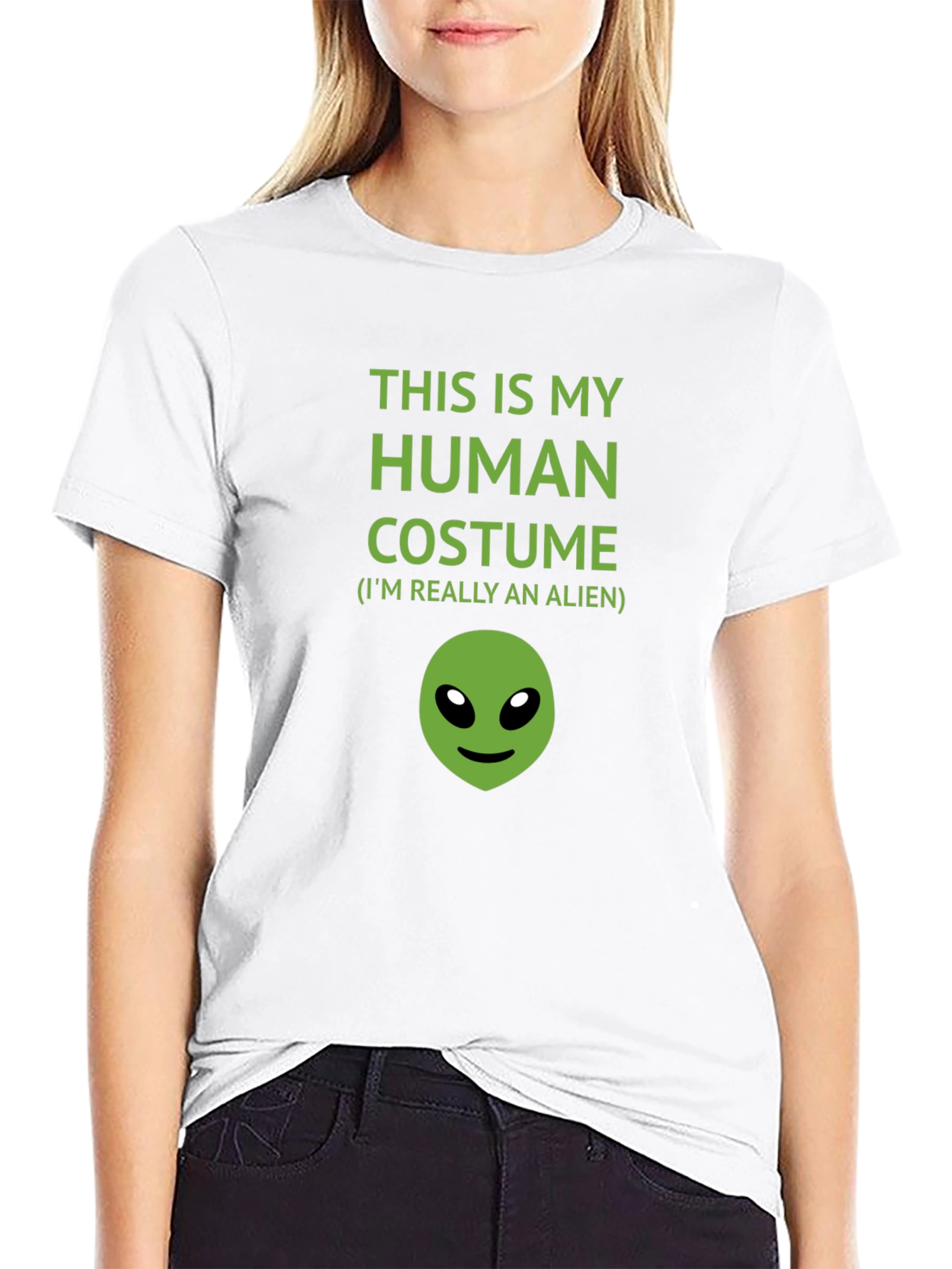 Human Costume Alien Graphic T-Shirt