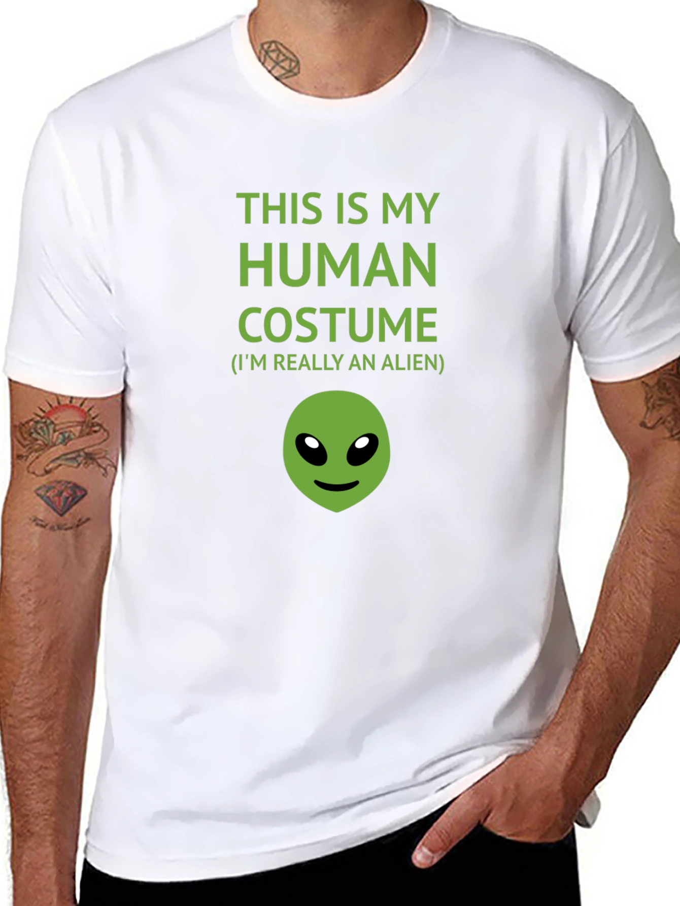 Human Costume Alien Graphic T-Shirt
