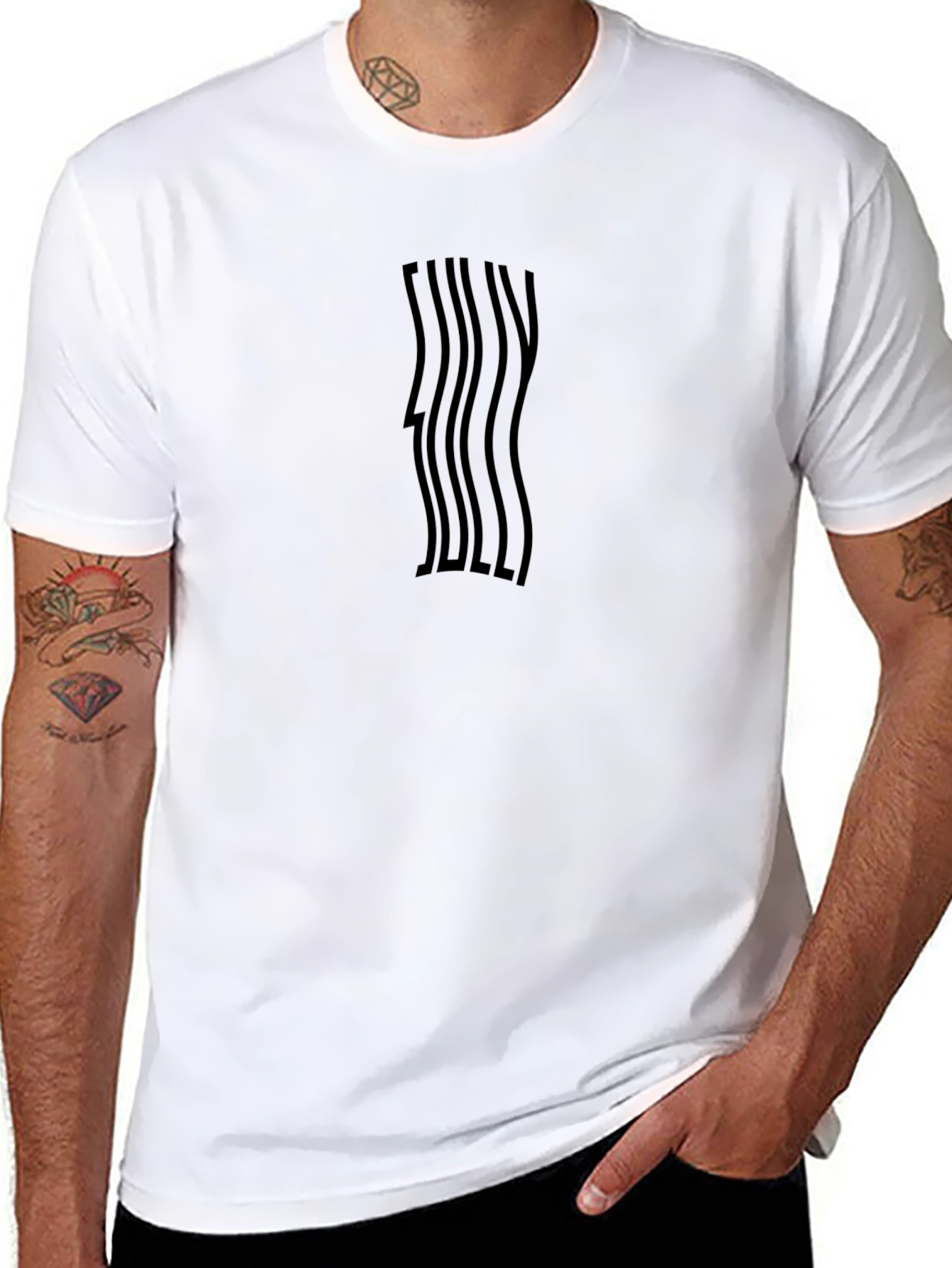 Wavy FULLY JOLLY Black T-Shirt