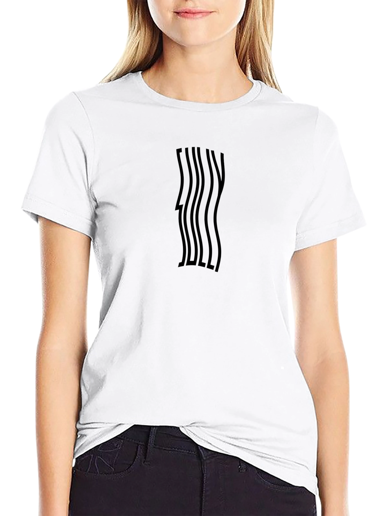 Wavy FULLY JOLLY Black T-Shirt