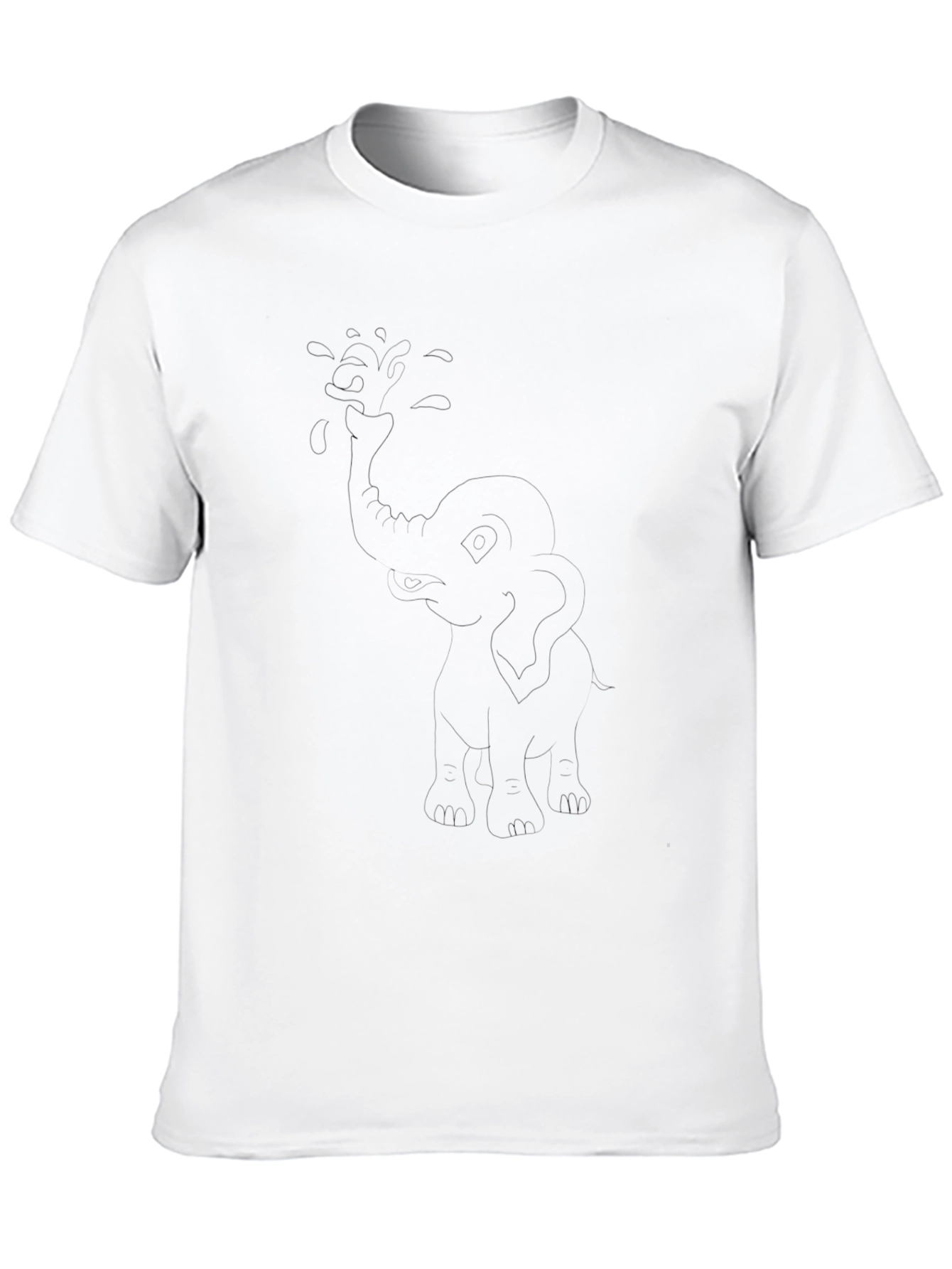 Black Elephant Outline Graphic Tee