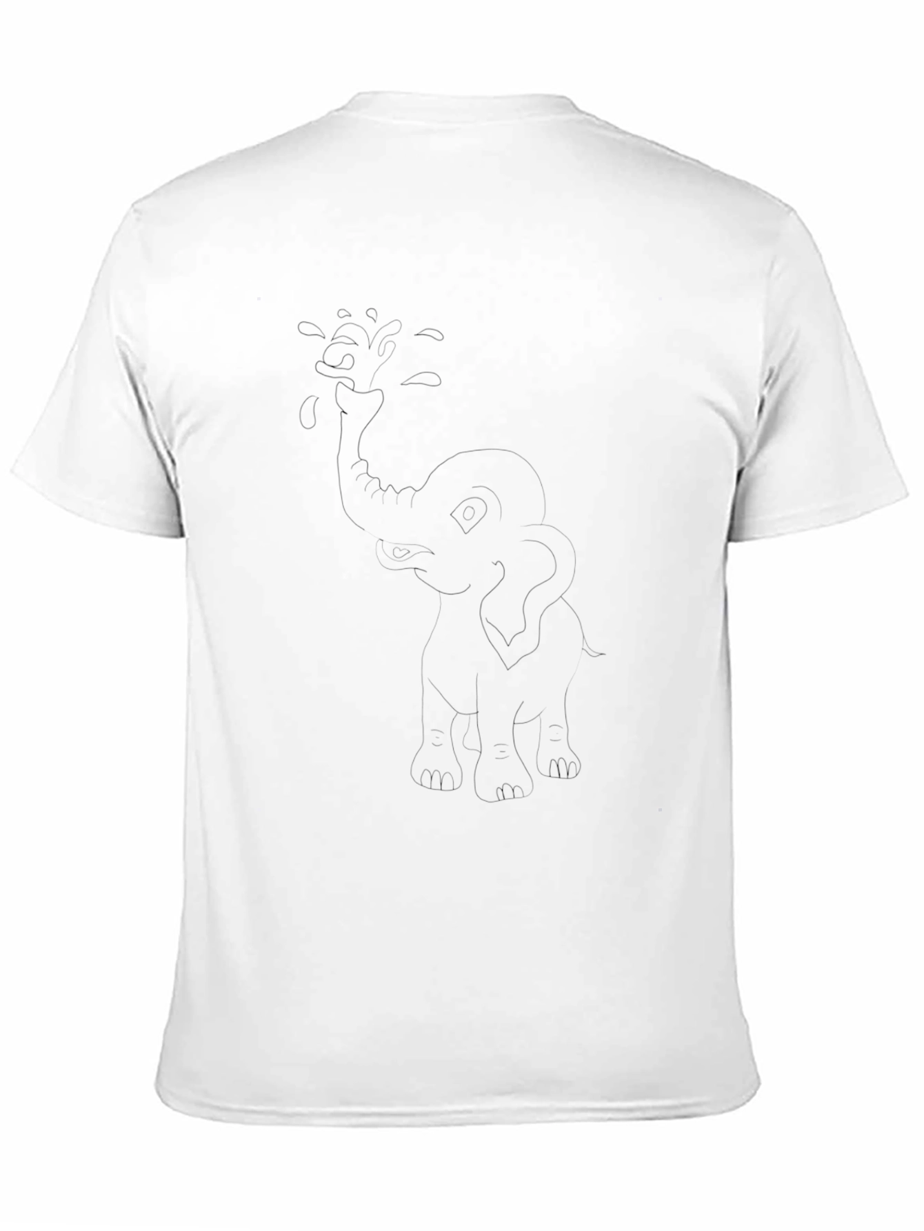 Black Elephant Outline Graphic Tee