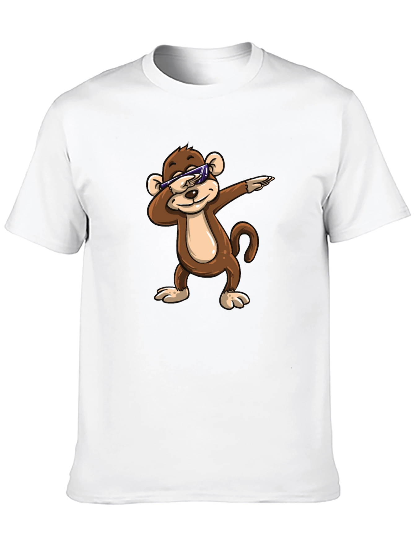 Cool Monkey Dabbing Graphic Tee - Black Cotton Shirt