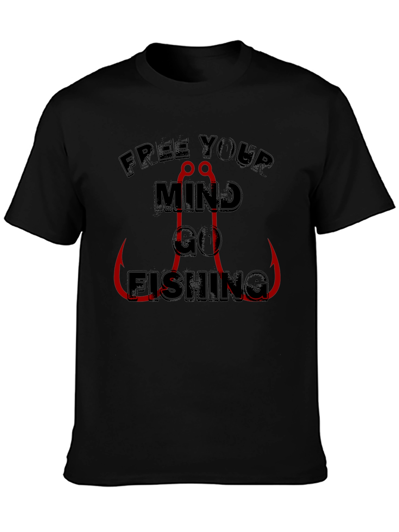 Free Your Mind Go Fishing T-Shirt - Black