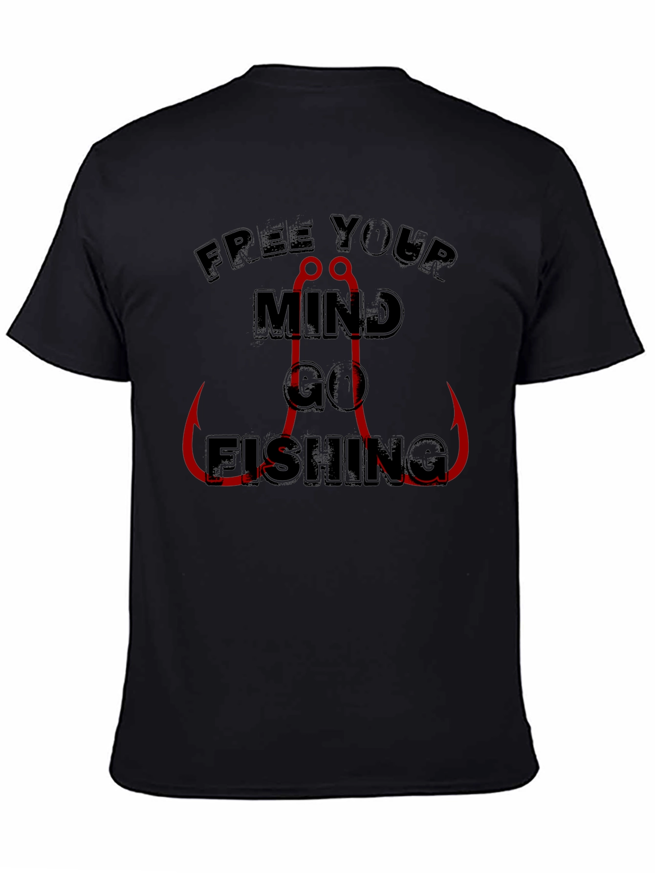 Free Your Mind Go Fishing T-Shirt - Black