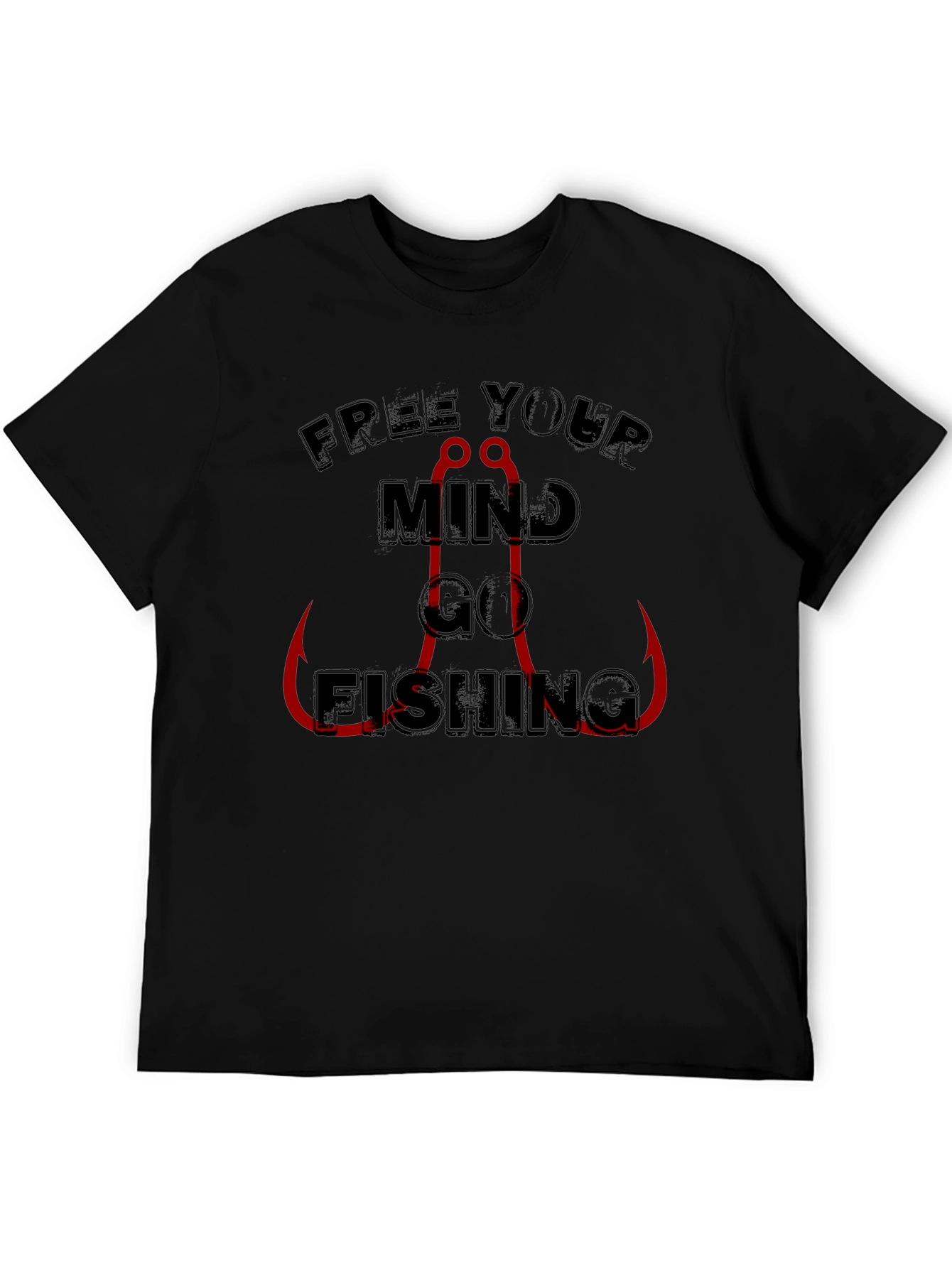 Free Your Mind Go Fishing T-Shirt - Black