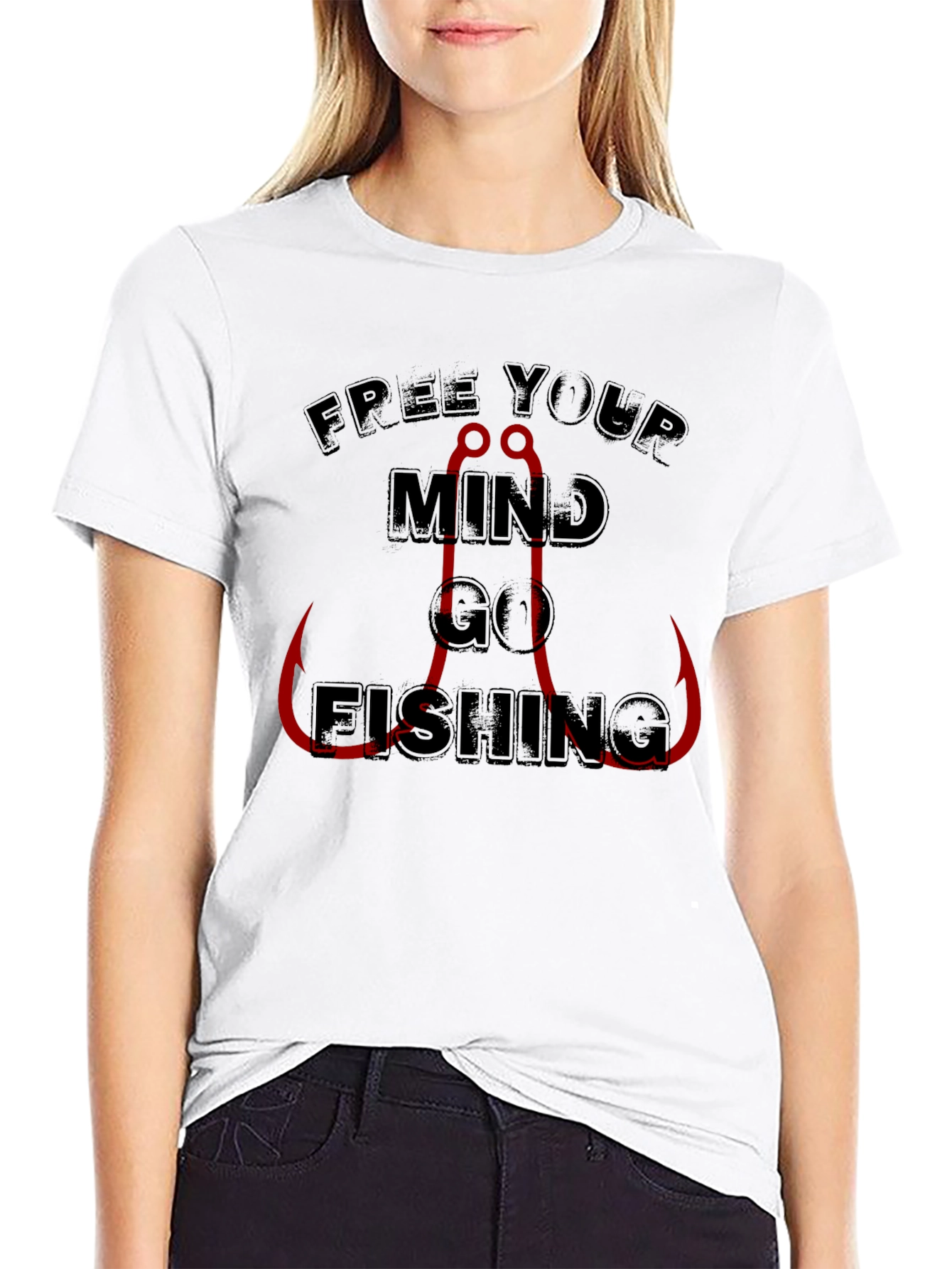 Free Your Mind Go Fishing T-Shirt - Black