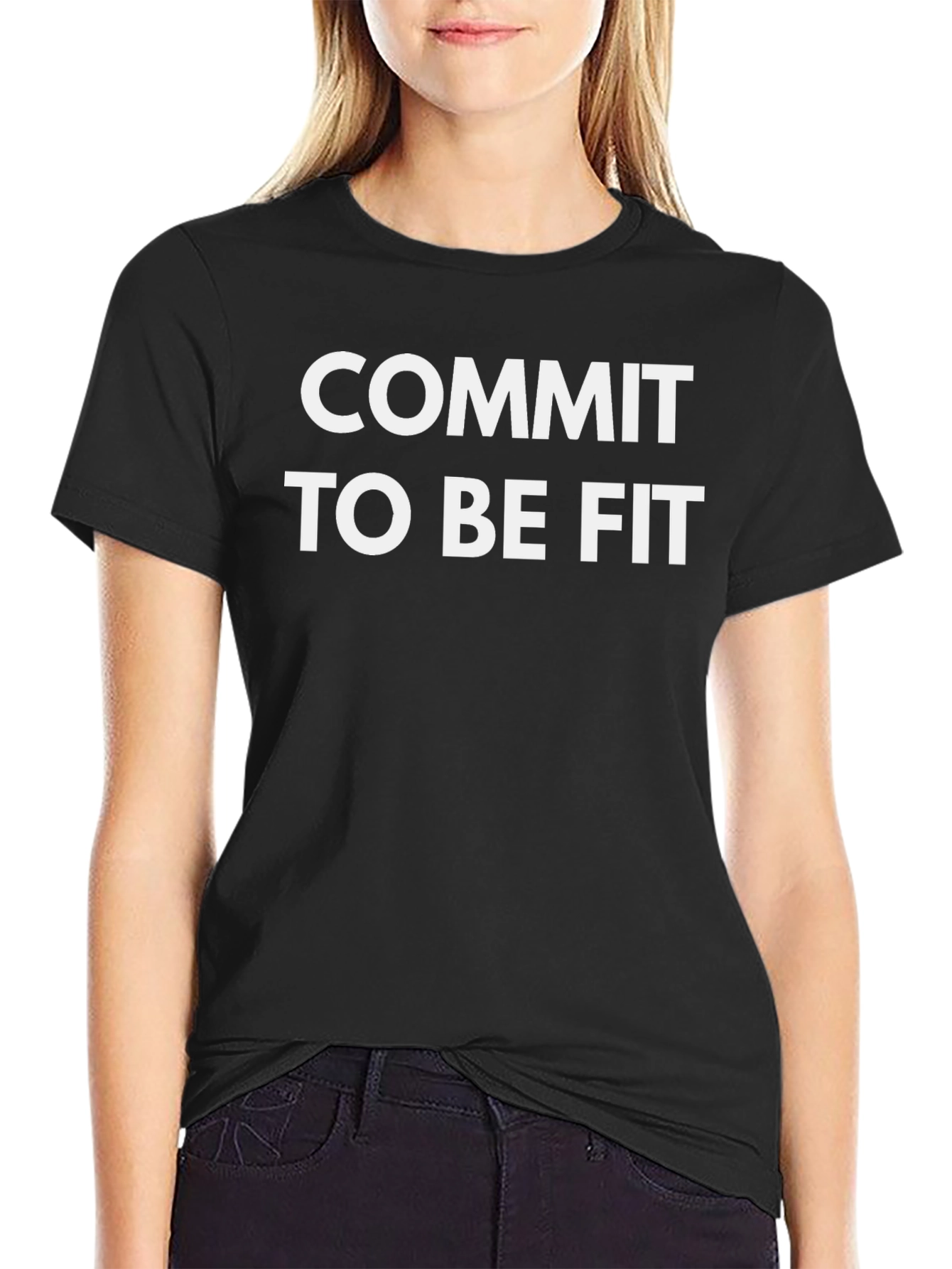 Commit To Be Fit Black Graphic Tee