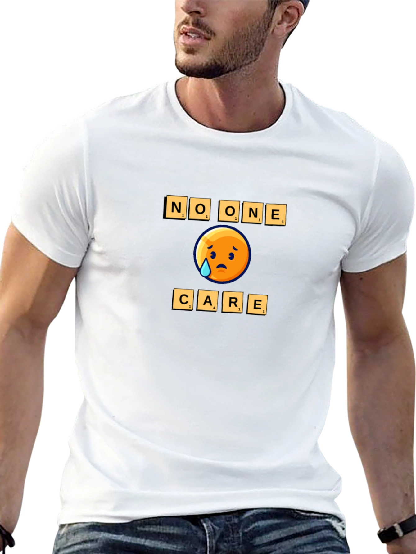 No One Cares Emoji Graphic Tee