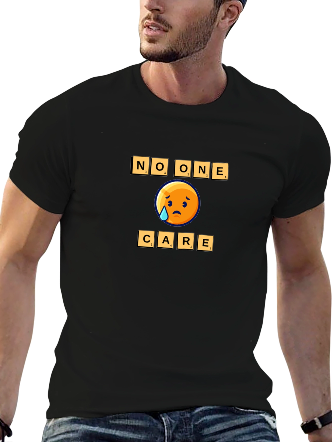 No One Cares Emoji Graphic Tee