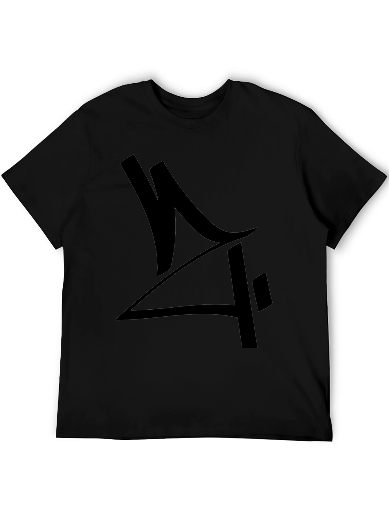 Mens Black Graphic Tee - Abstract Design