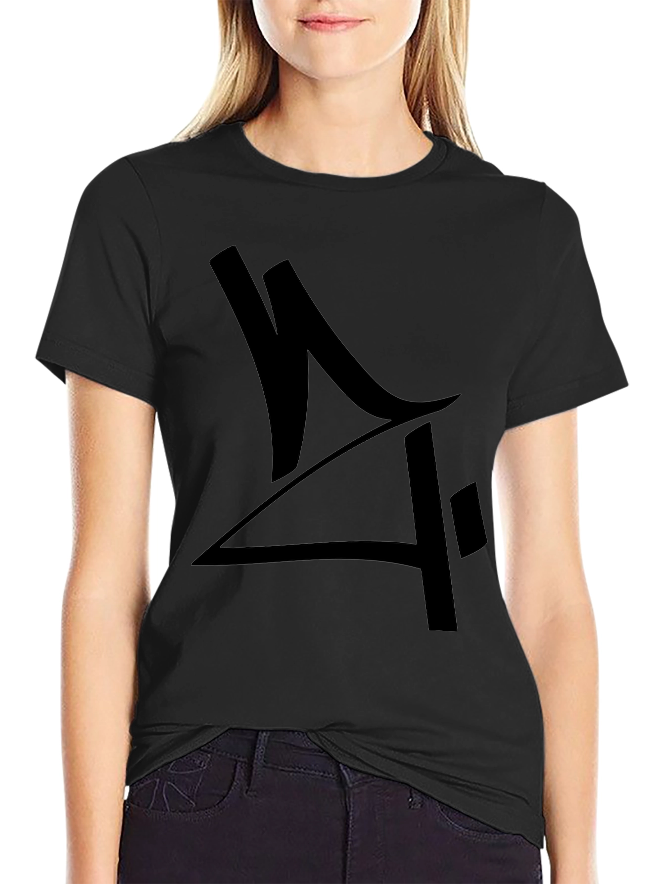 Mens Black Graphic Tee - Abstract Design