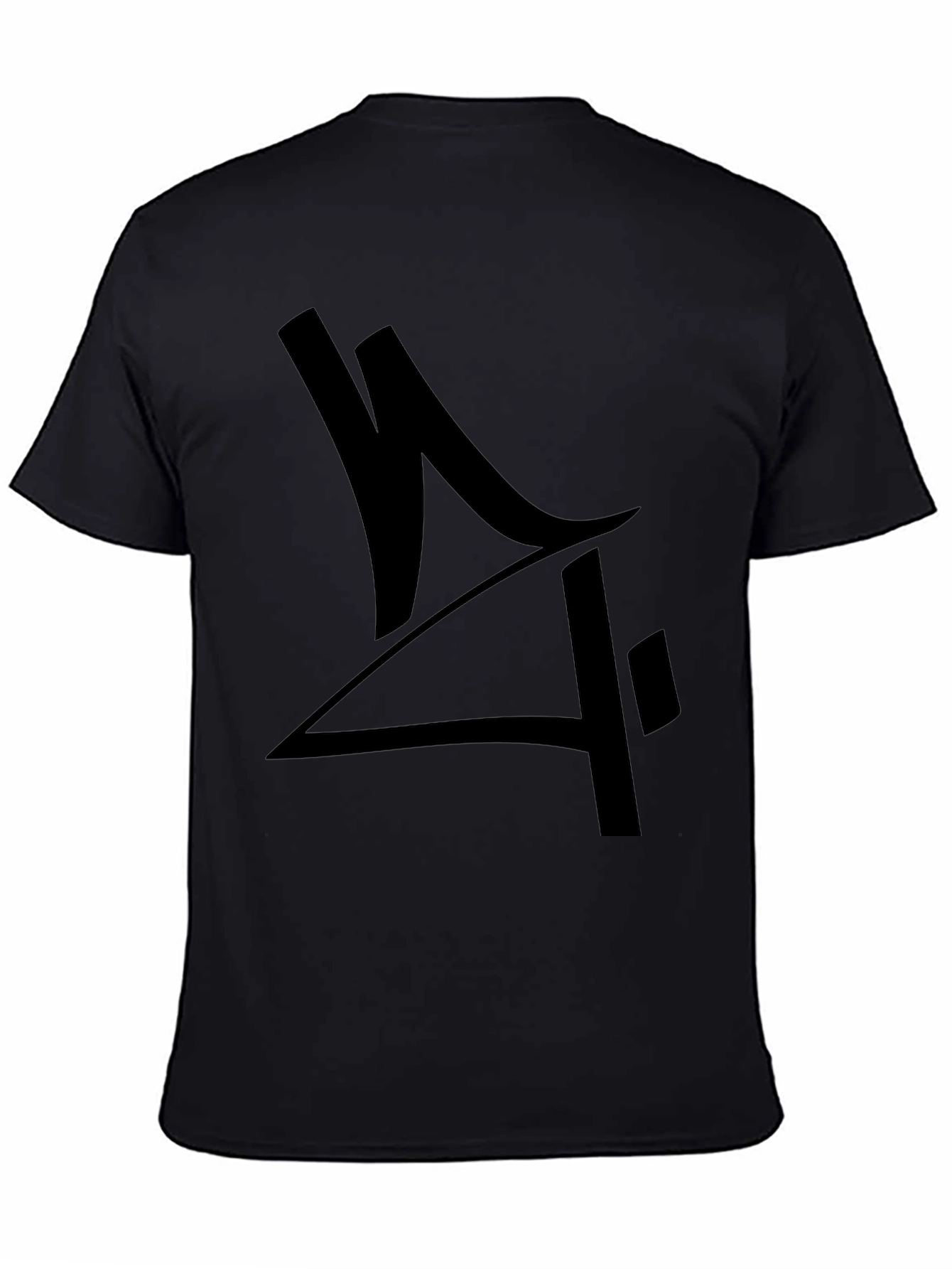 Mens Black Graphic Tee - Abstract Design