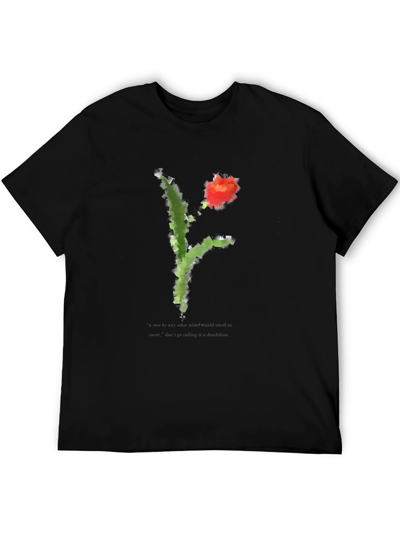 Abstract Floral Print Black T-Shirt