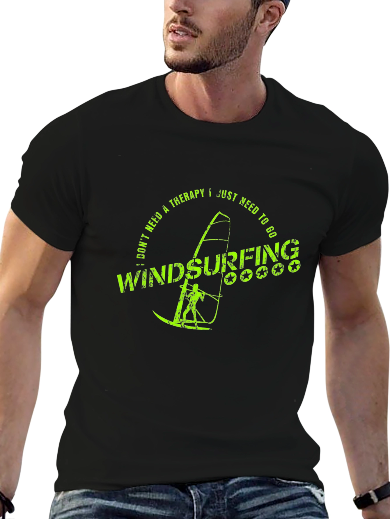 Windsurfing Therapy Graphic Tee - Black