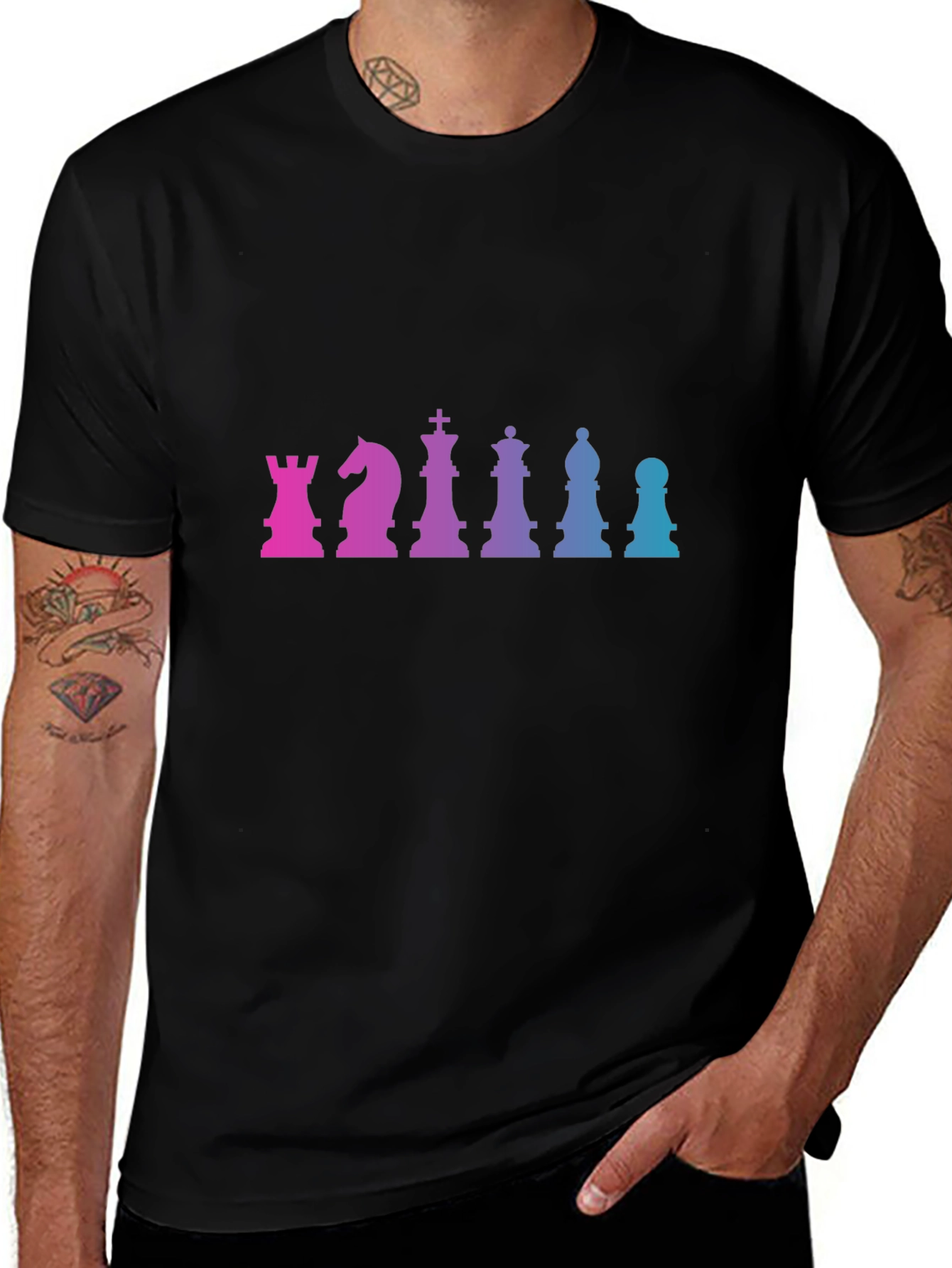 Gradient Chess Piece Graphic Tee