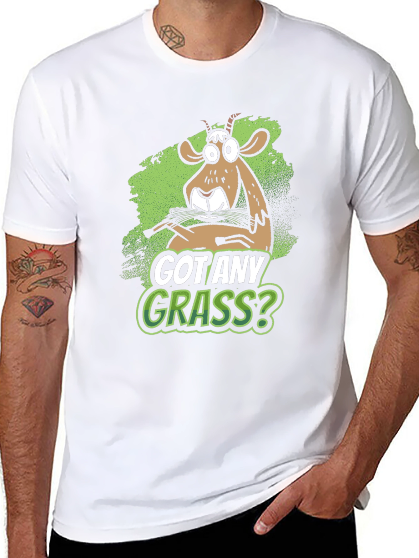 Got Any Grass? Funny Goat Graphic T-Shirt
