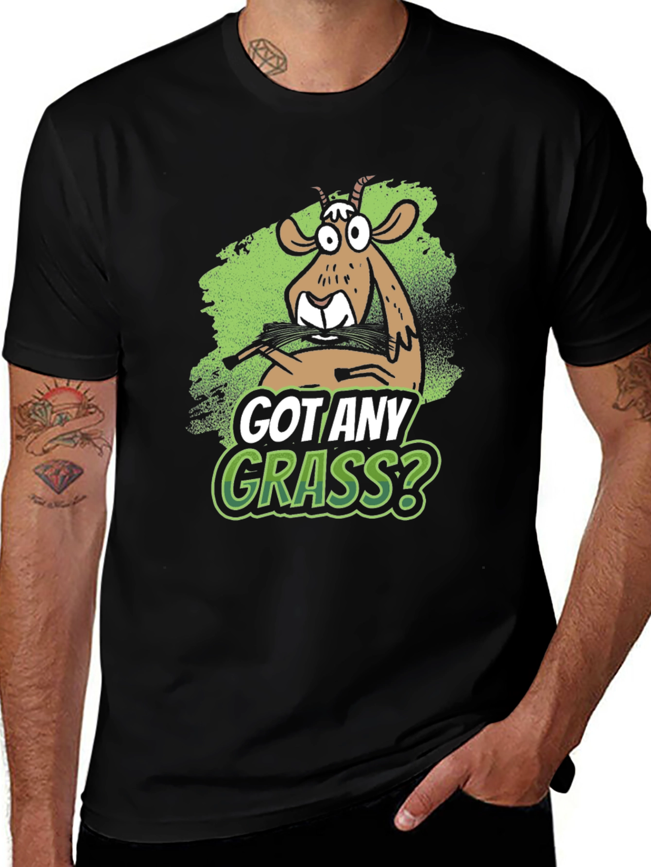 Got Any Grass? Funny Goat Graphic T-Shirt