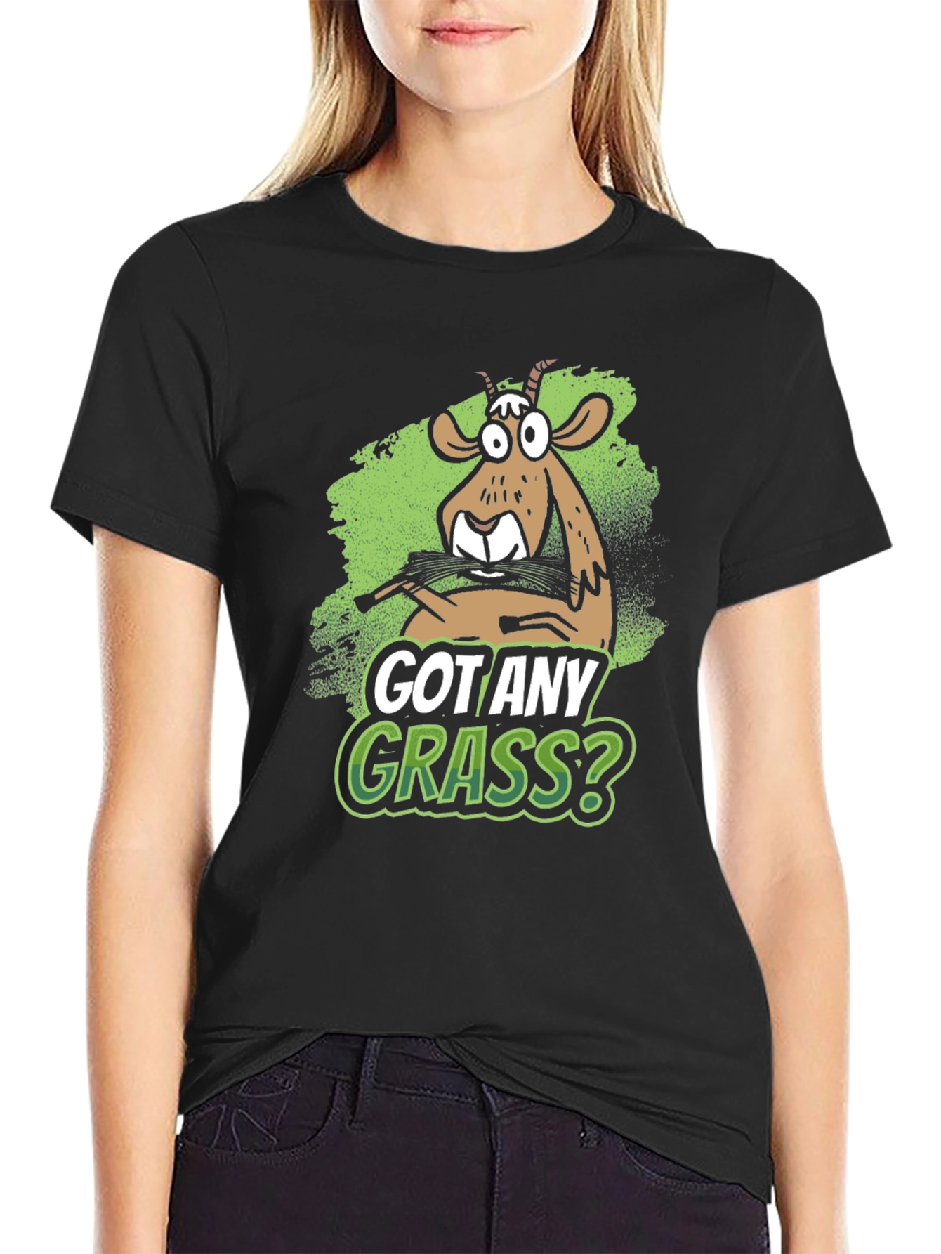 Got Any Grass? Funny Goat Graphic T-Shirt