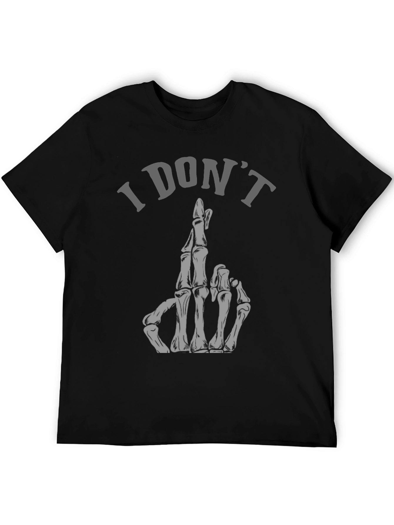 I Dont Care Skeleton Hand Graphic Tee