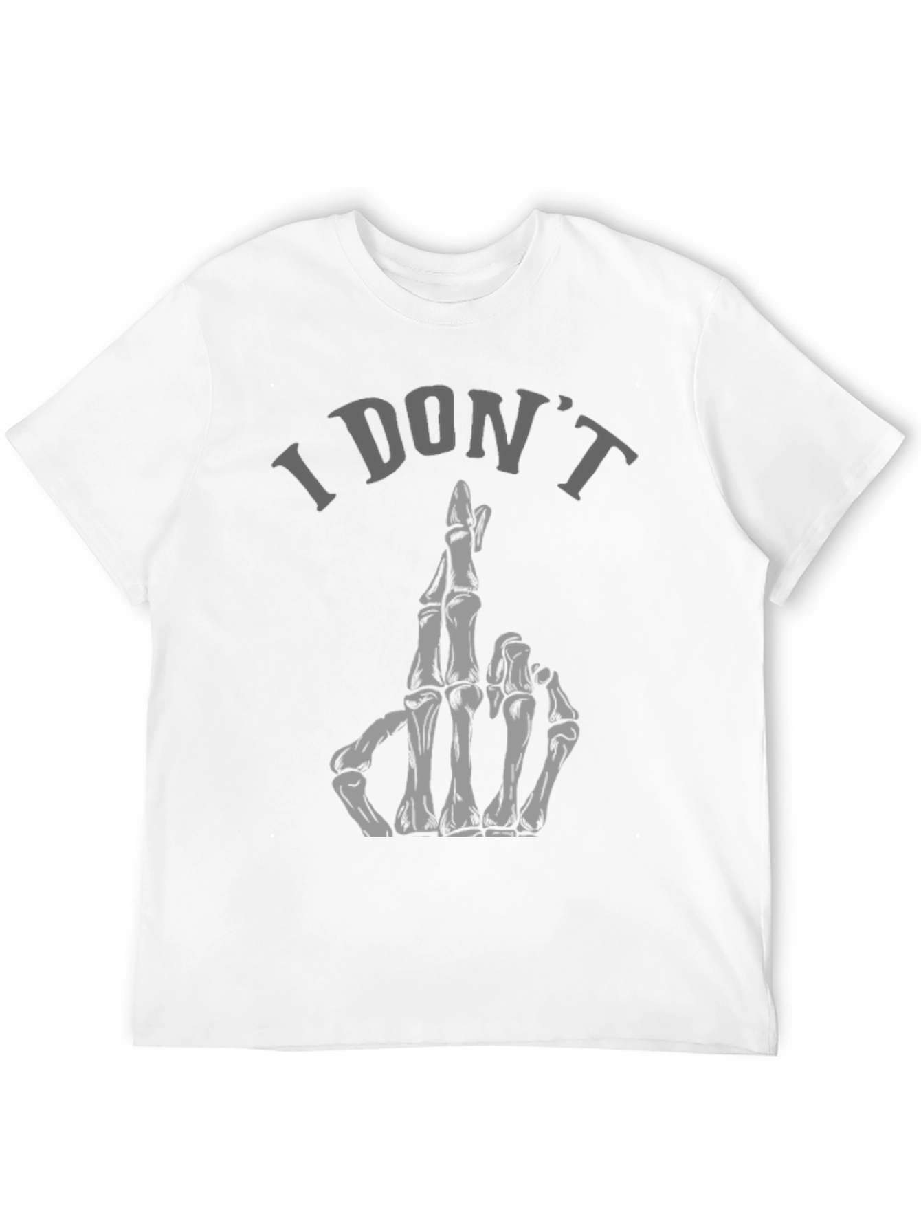 I Dont Care Skeleton Hand Graphic Tee
