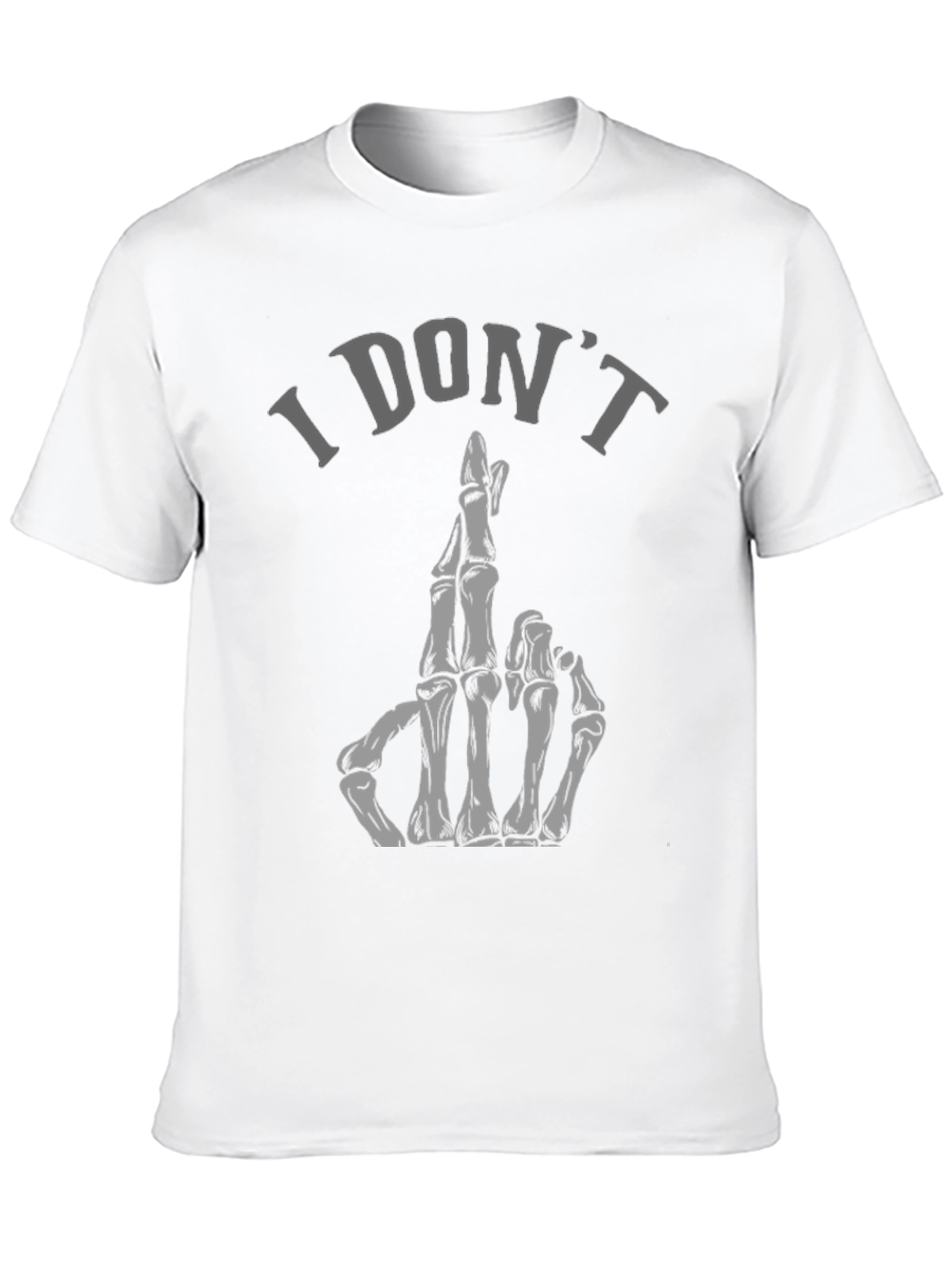 I Dont Care Skeleton Hand Graphic Tee