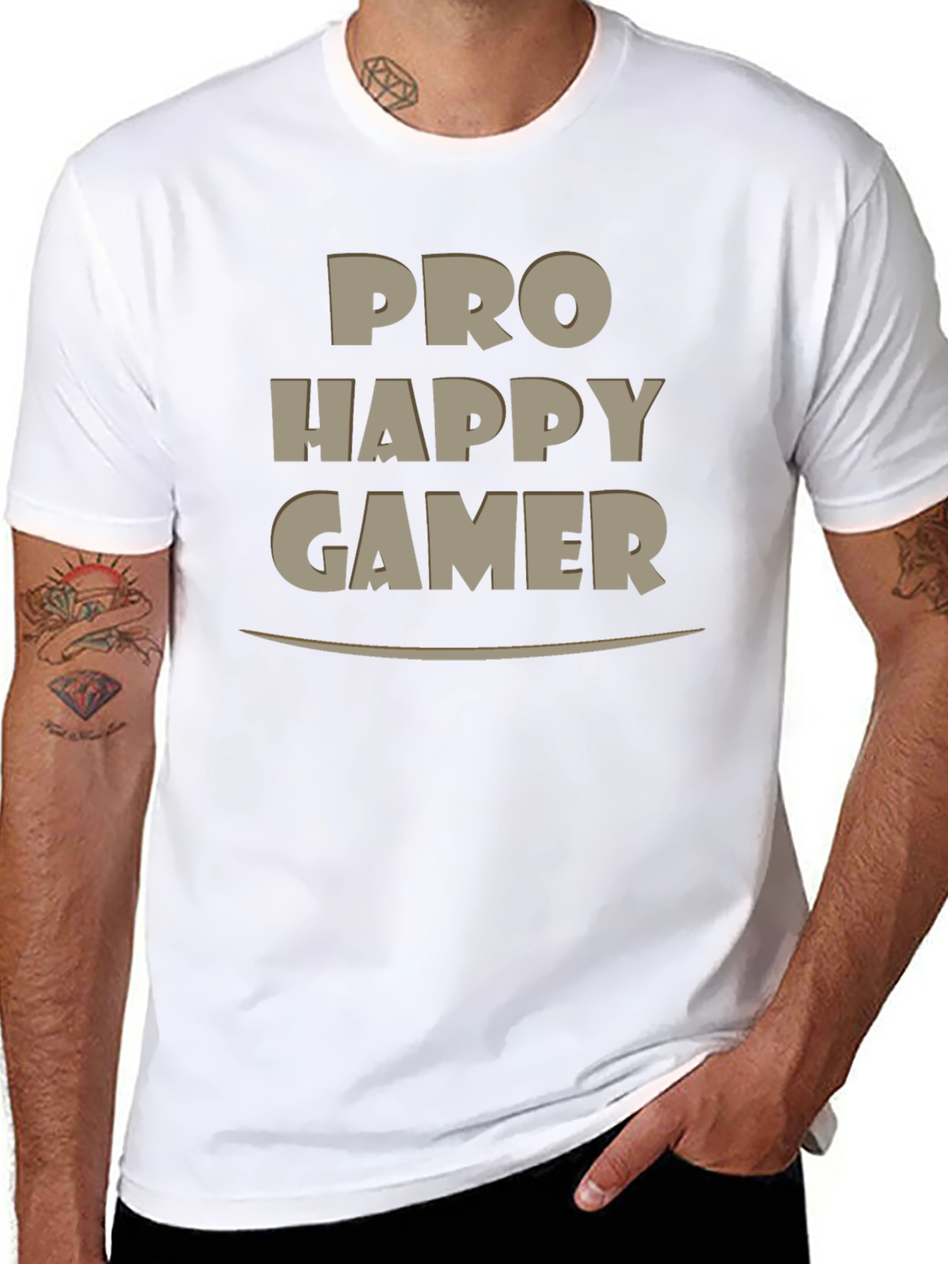 Pro Happy Gamer T-Shirt - Black Casual Tee