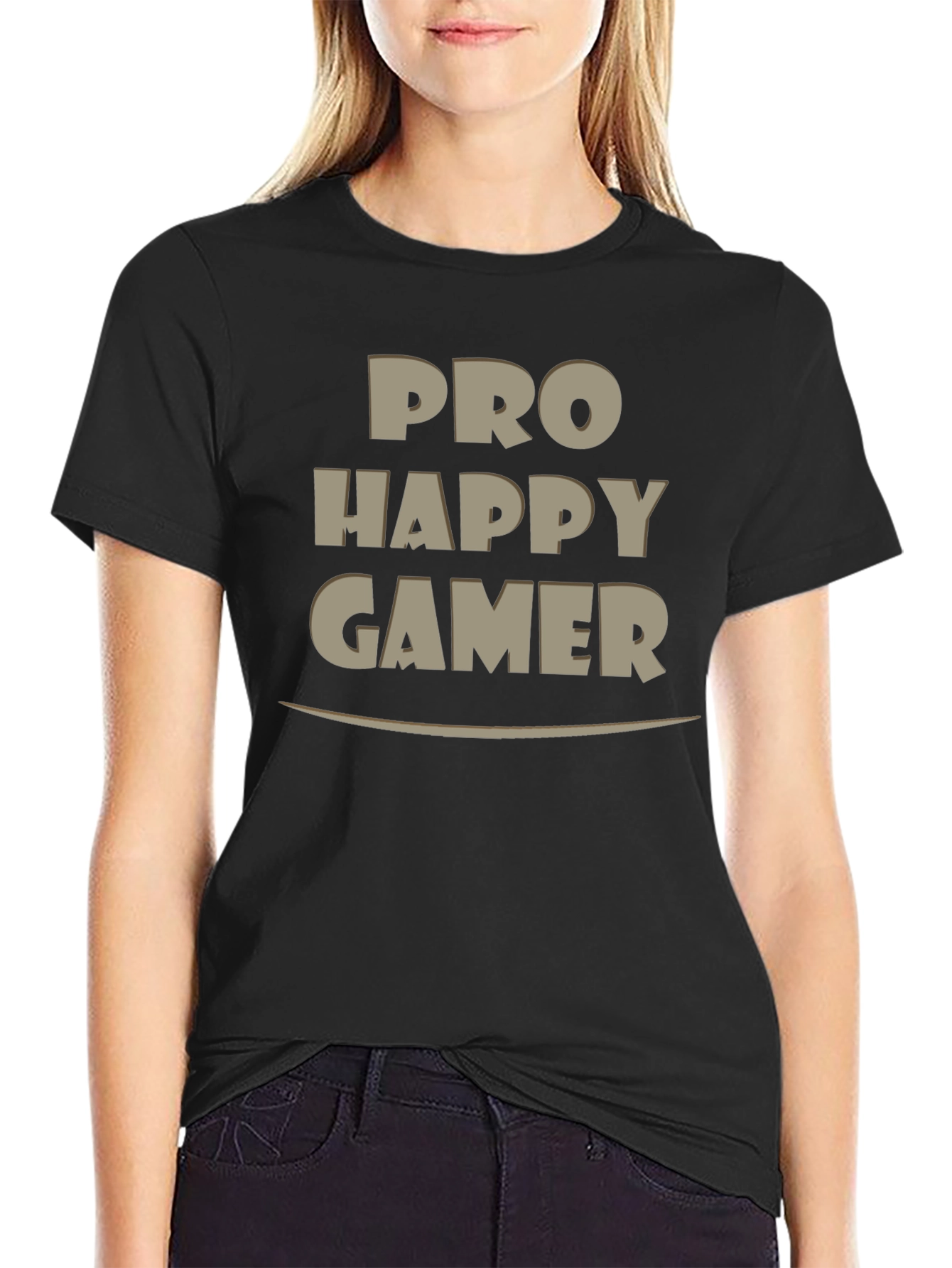 Pro Happy Gamer T-Shirt - Black Casual Tee