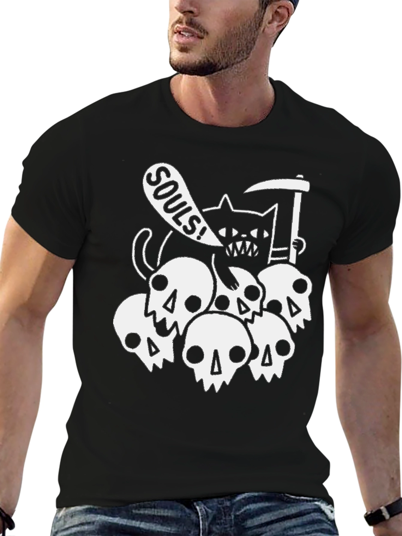 Grim Reaper Cat Souls T-Shirt