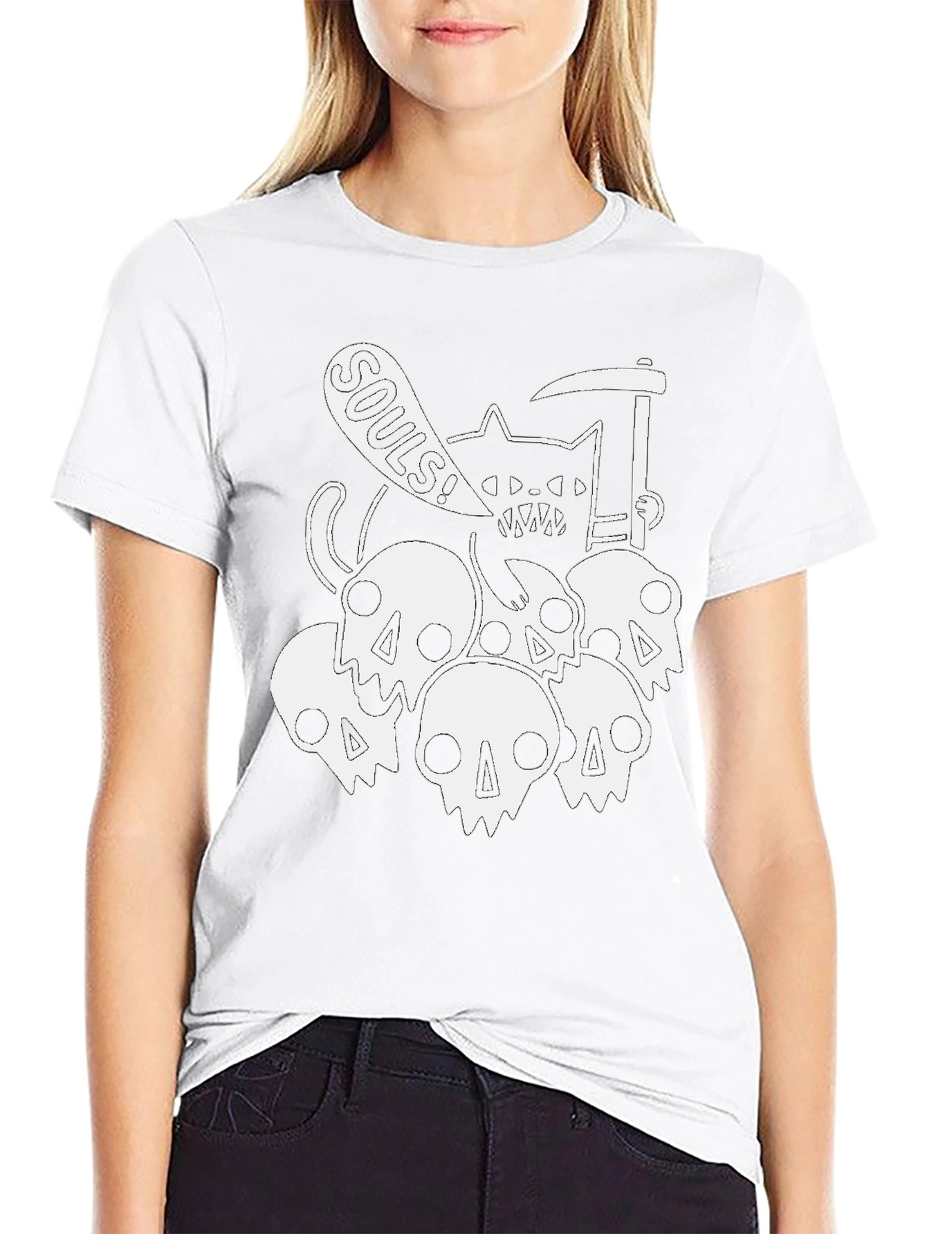 Grim Reaper Cat Souls T-Shirt