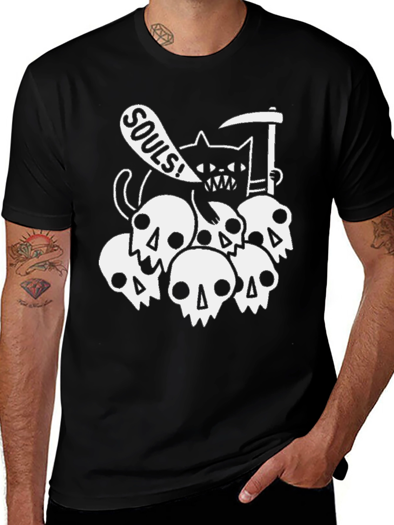 Grim Reaper Cat Souls T-Shirt
