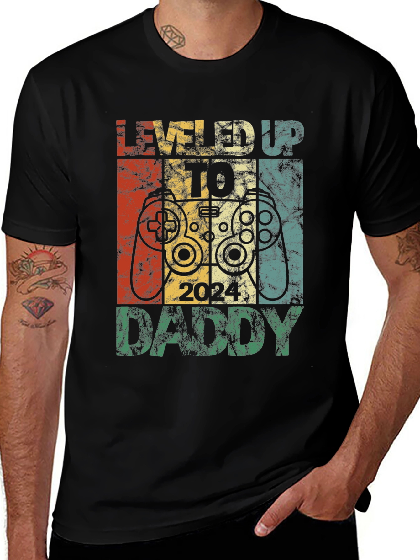 Level Up To Daddy 2024 Gamer T-Shirt