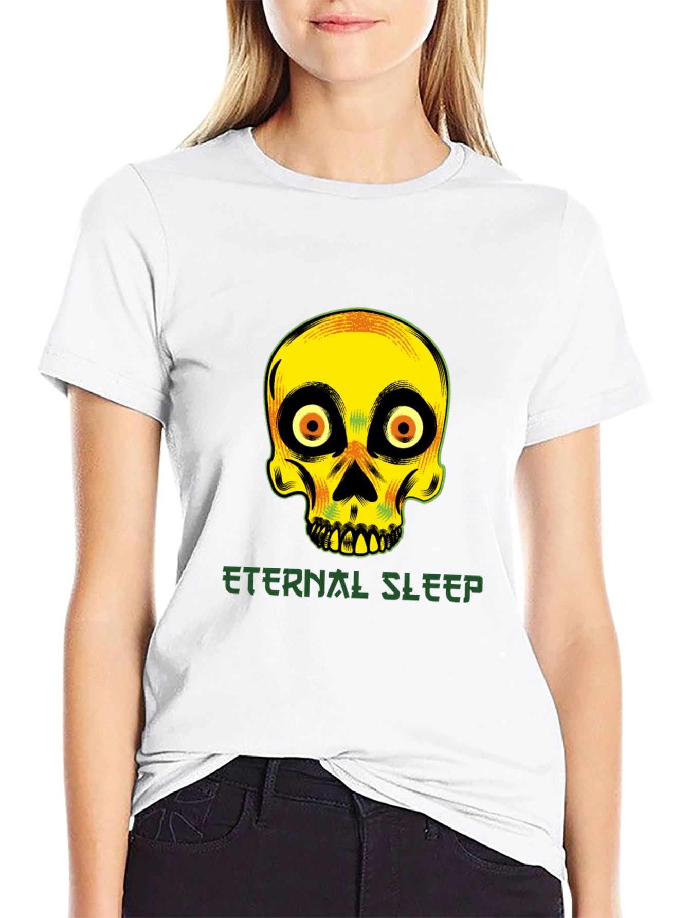 Eternal Sleep Skull Graphic T-Shirt - Unique Design