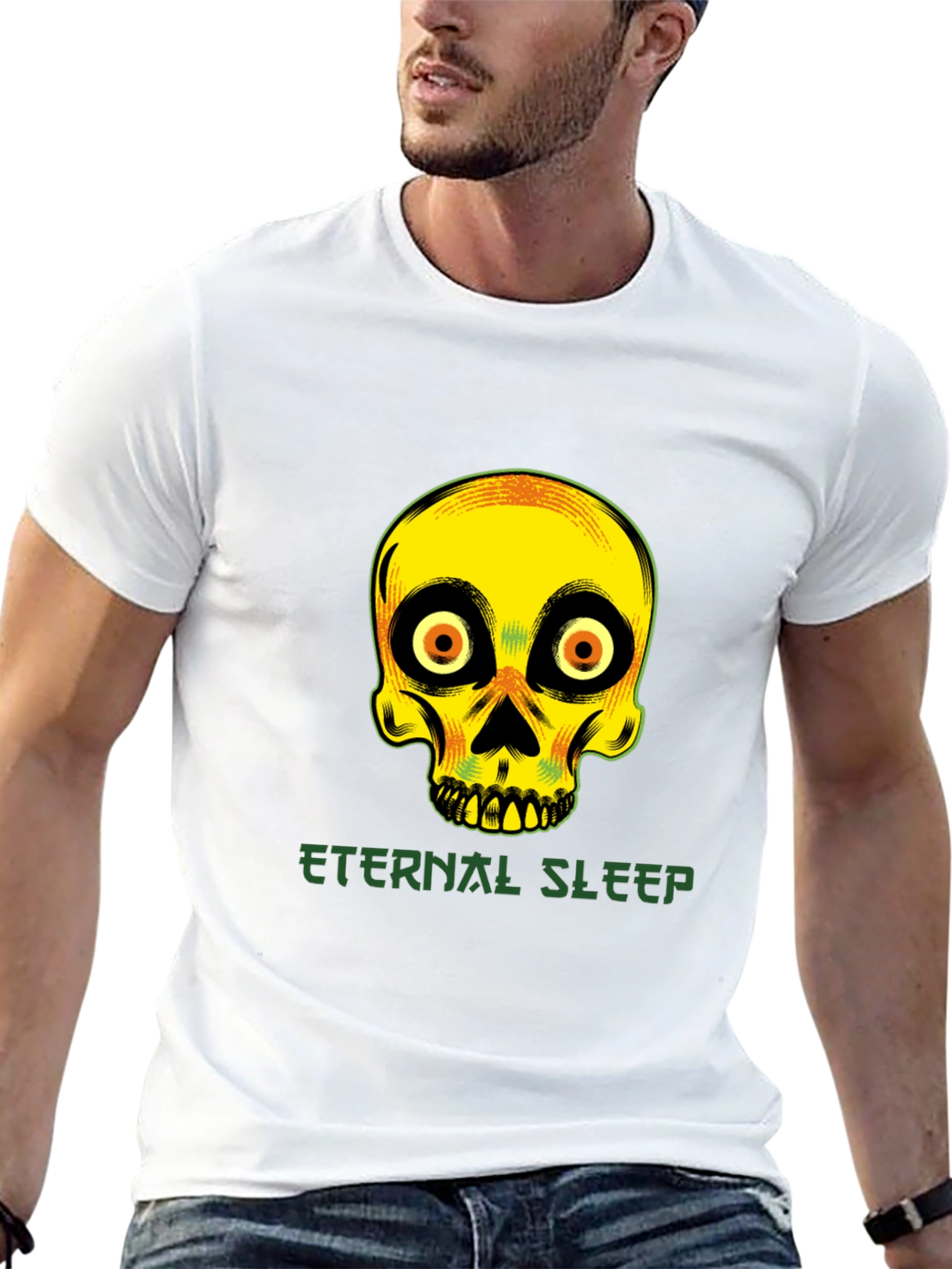 Eternal Sleep Skull Graphic T-Shirt - Unique Design