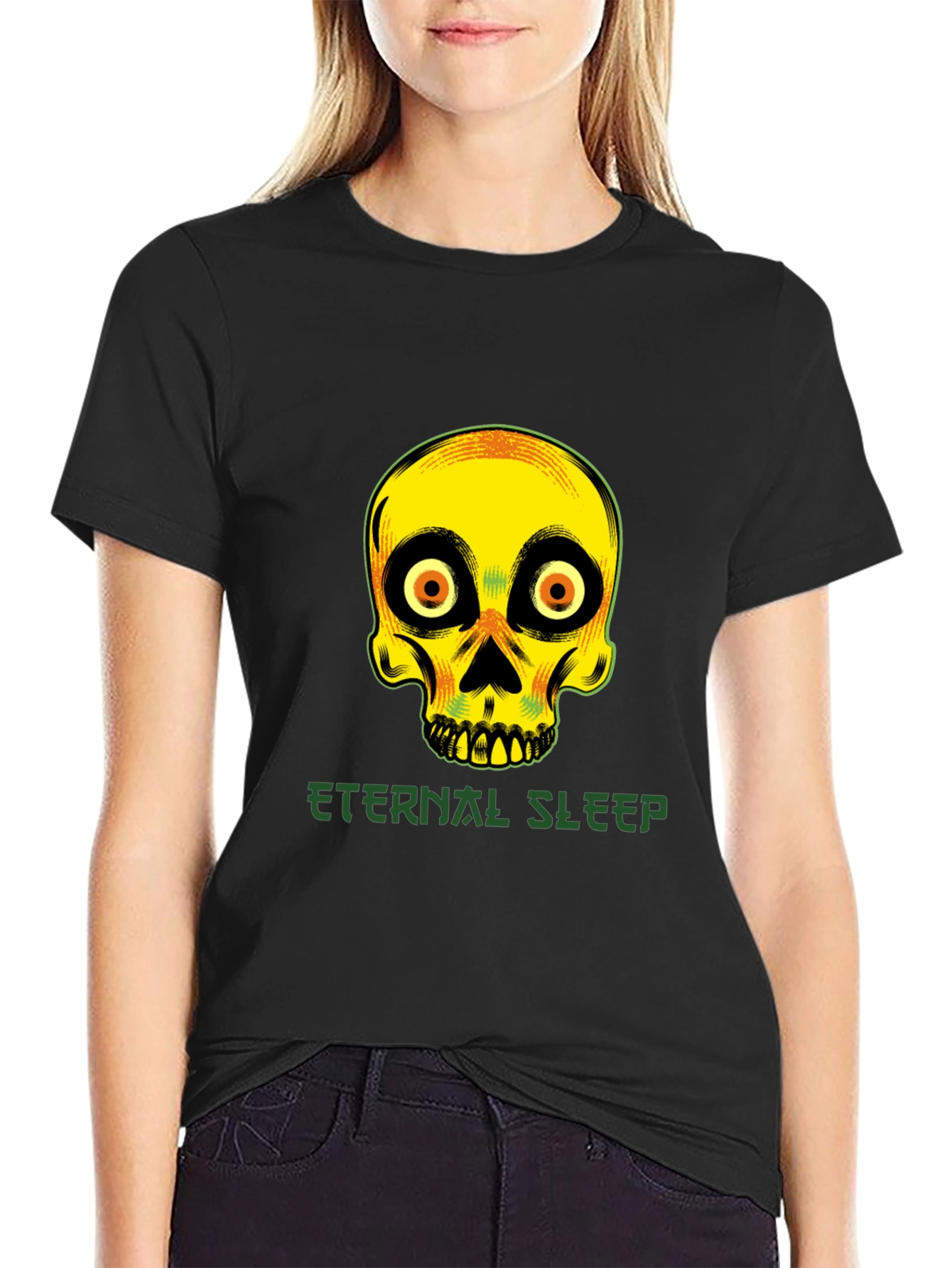 Eternal Sleep Skull Graphic T-Shirt - Unique Design