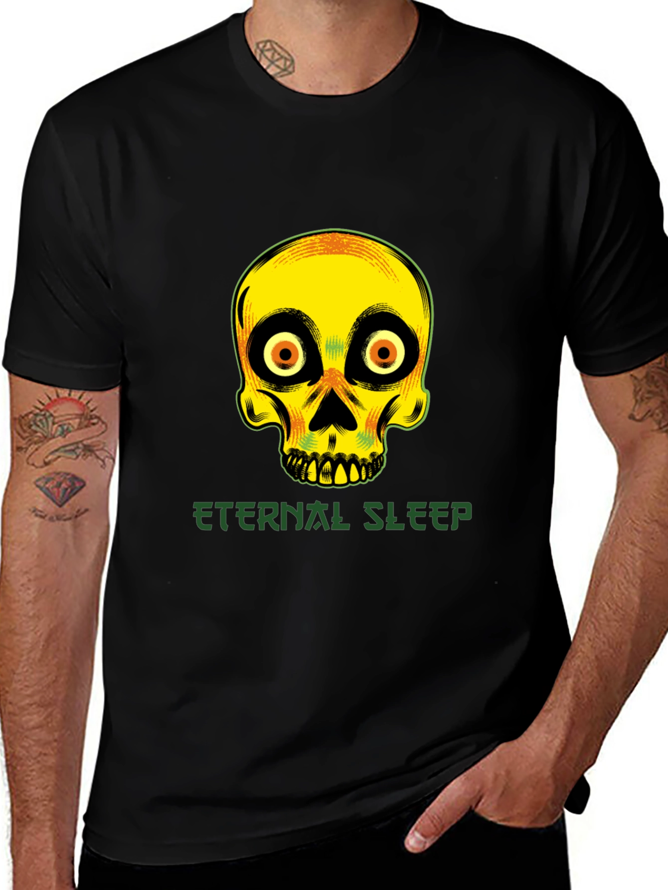 Eternal Sleep Skull Graphic T-Shirt - Unique Design
