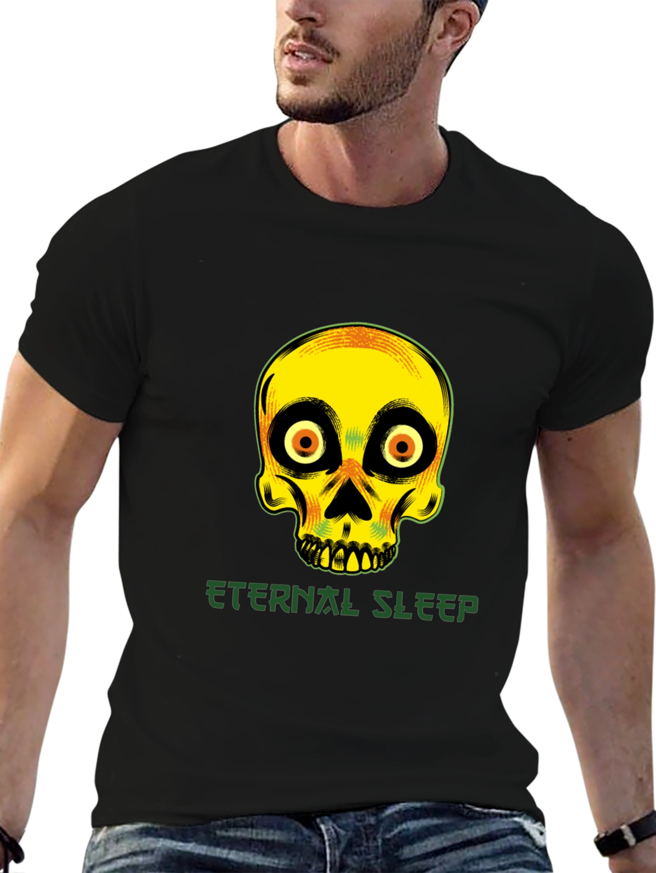 Eternal Sleep Skull Graphic T-Shirt - Unique Design